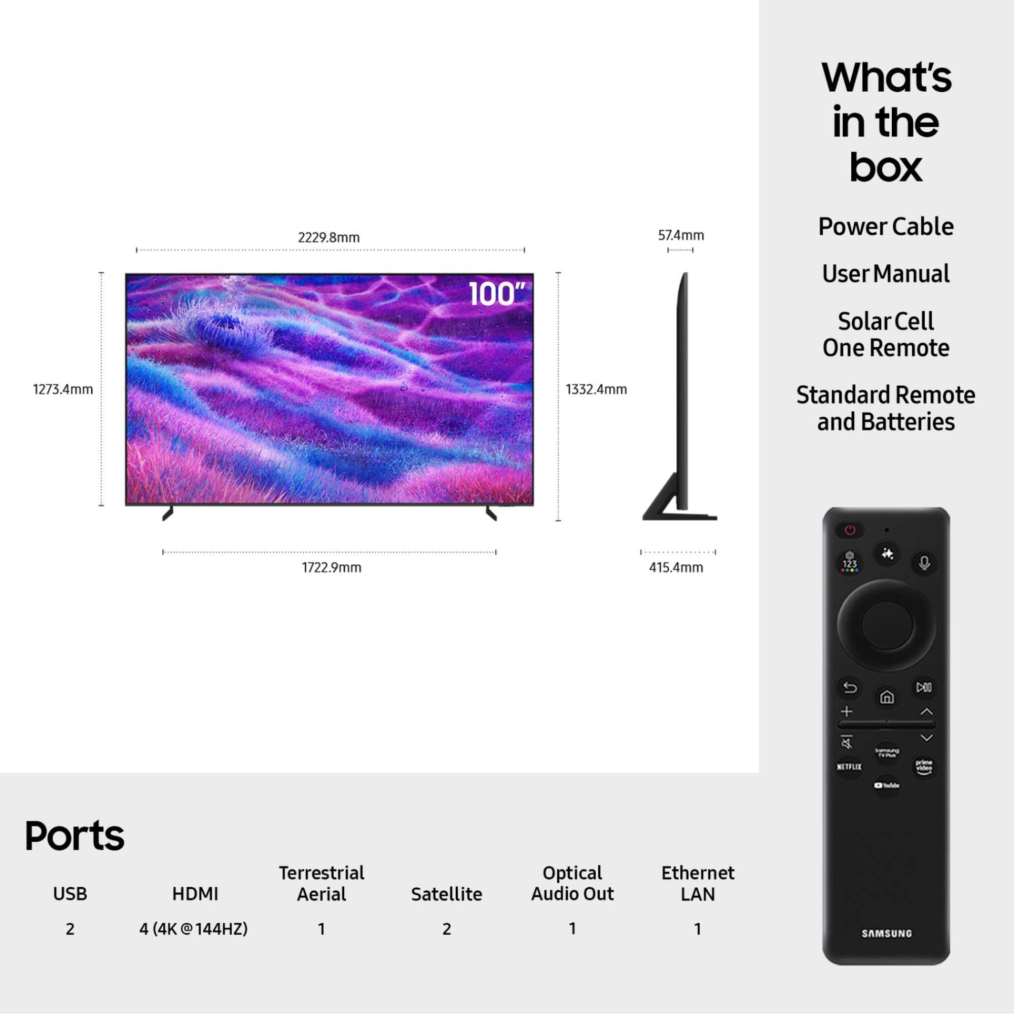 QN80F 100" 4k Ultra HD Neo QLED Neo Quantum HDR Smart TV QE100QN80F