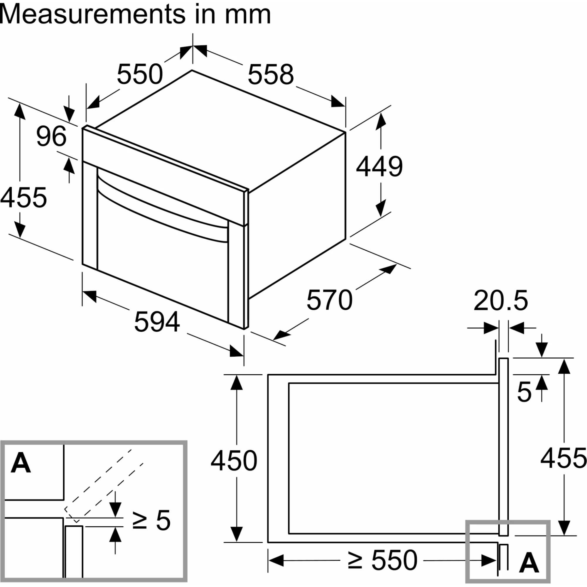 C1AMG84N1B N 50 60mm 900W Built-In Microwave Oven - Stainless Steel