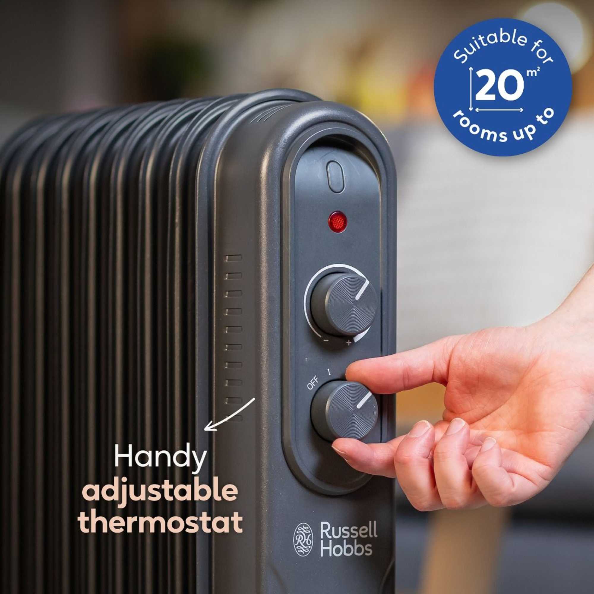 RHOFR9004A Portable Oil Filled Radiator 2Kw 9 Fin - Anthracite