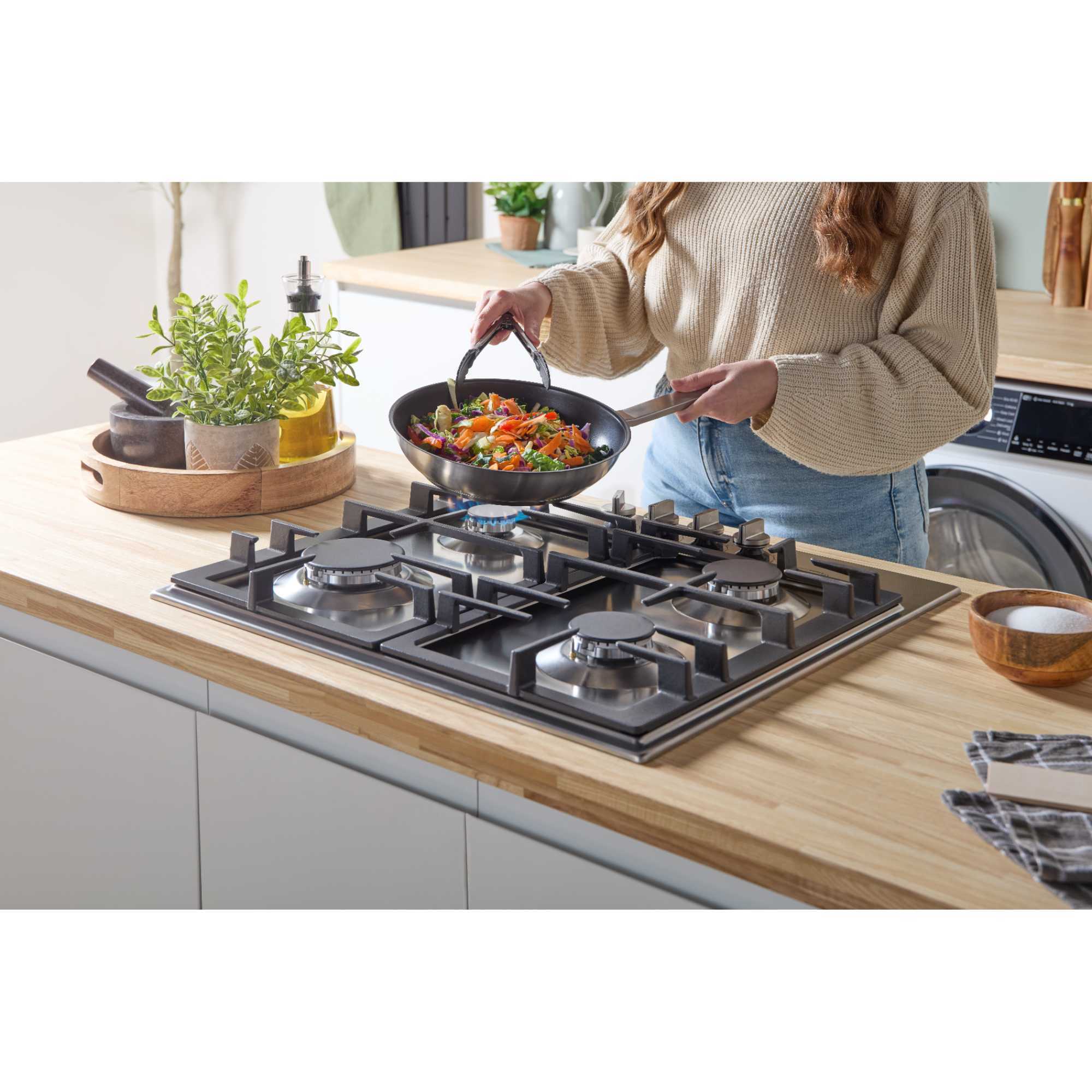 PCP6A5I90 Serie 6 58cm 4 Zone Gas Hob - Stainless Steel