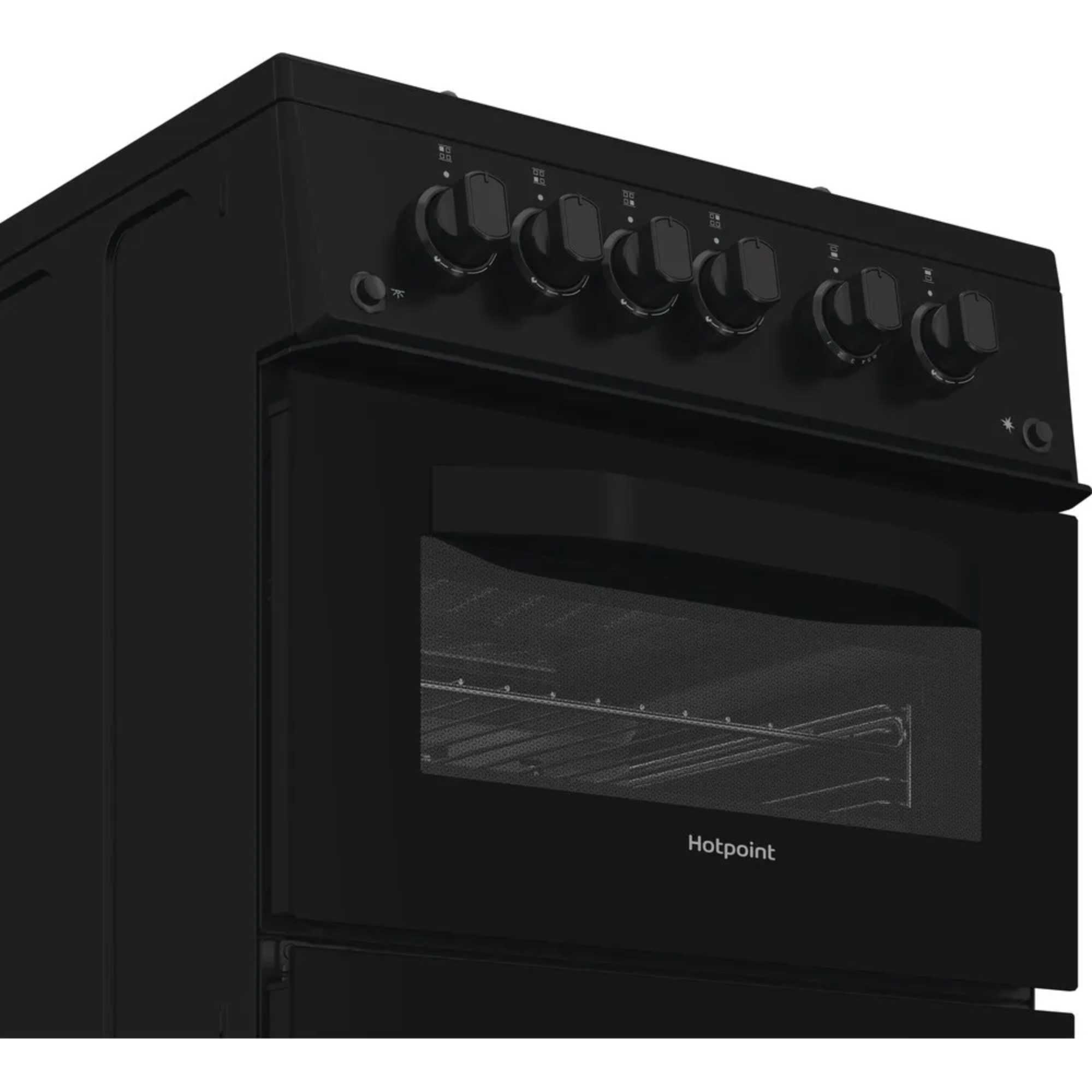 HTG5GCB 500mm Gas Twin Cavity Cooker - Black