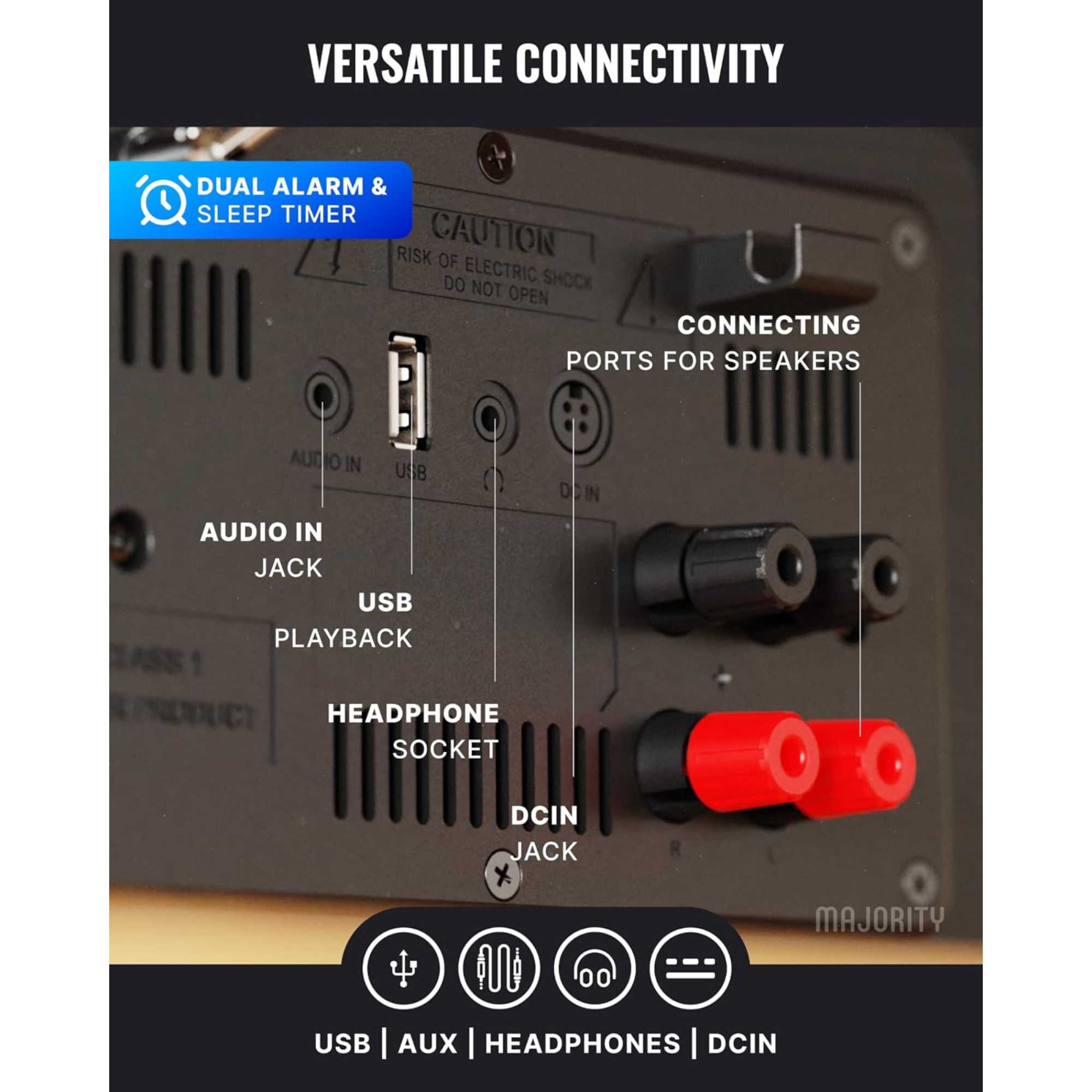 Homerton HiFi Internet Radio Music System with Spotify Connect - Black