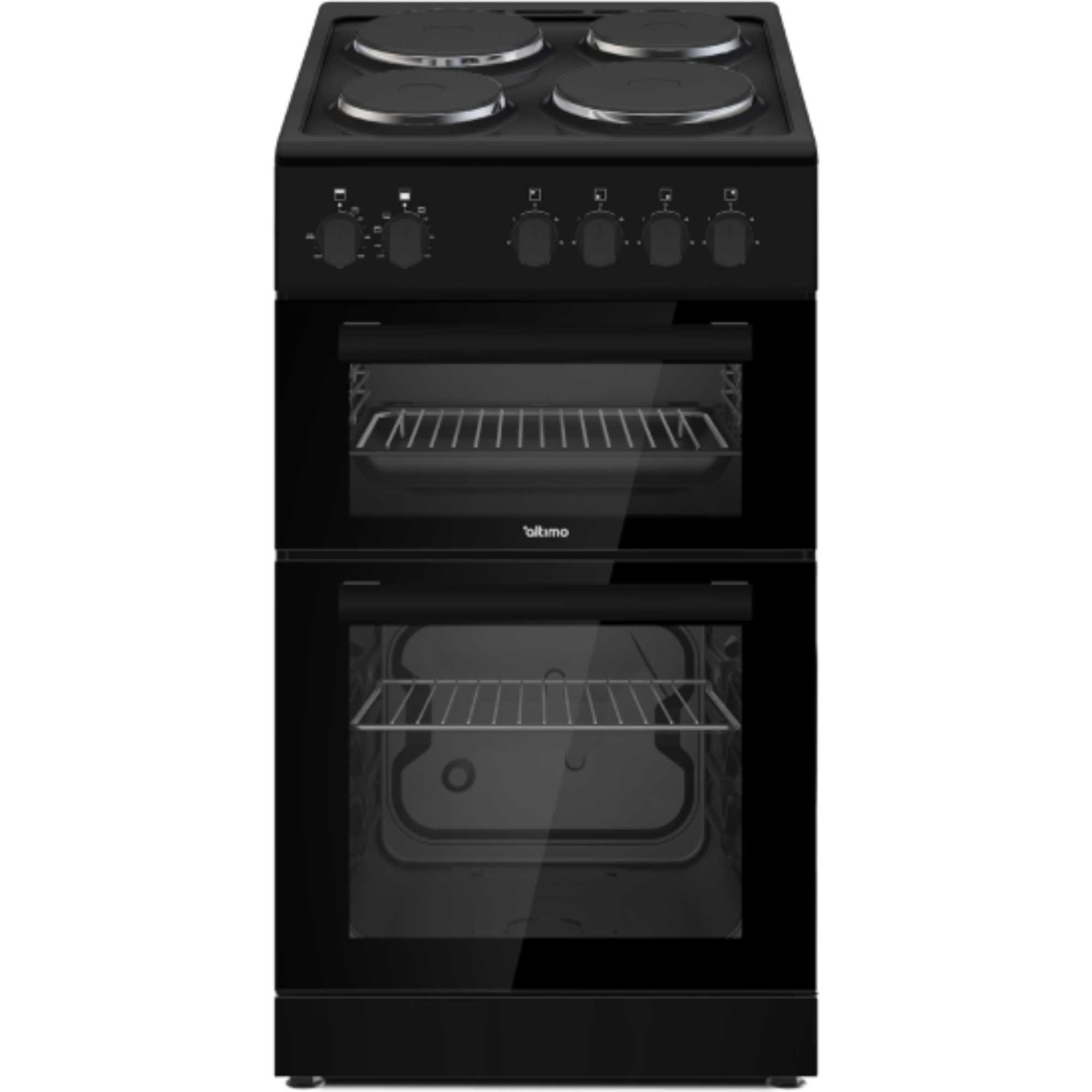 CETS502B 500mm Twin Cavity Freestanding Cooker - Black