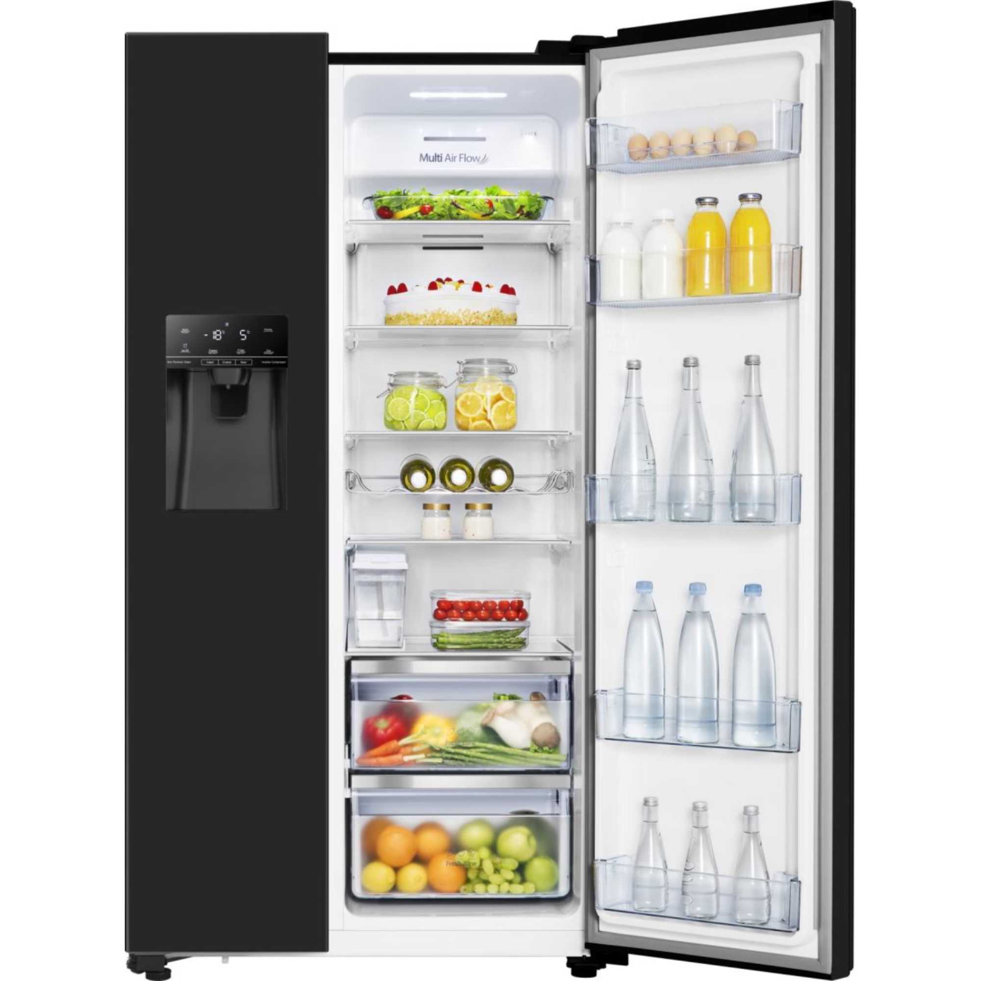 RS694N4TBE Total No Frost American Style Fridge Freezer - Black
