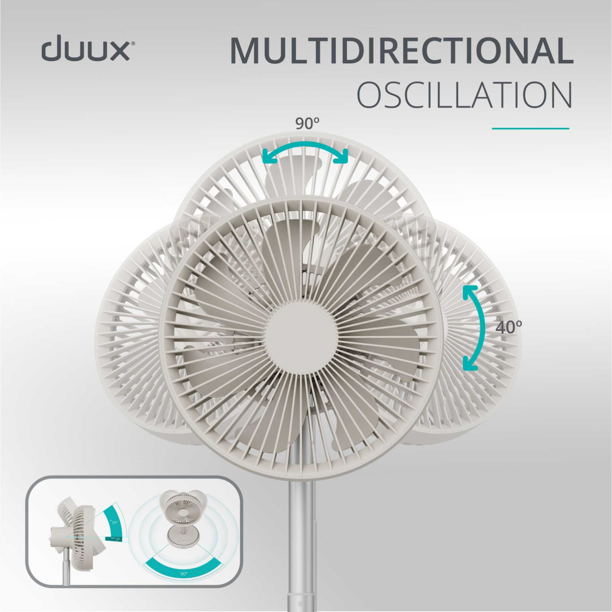 DXCF92UK Rize Cordless Fan - Stone