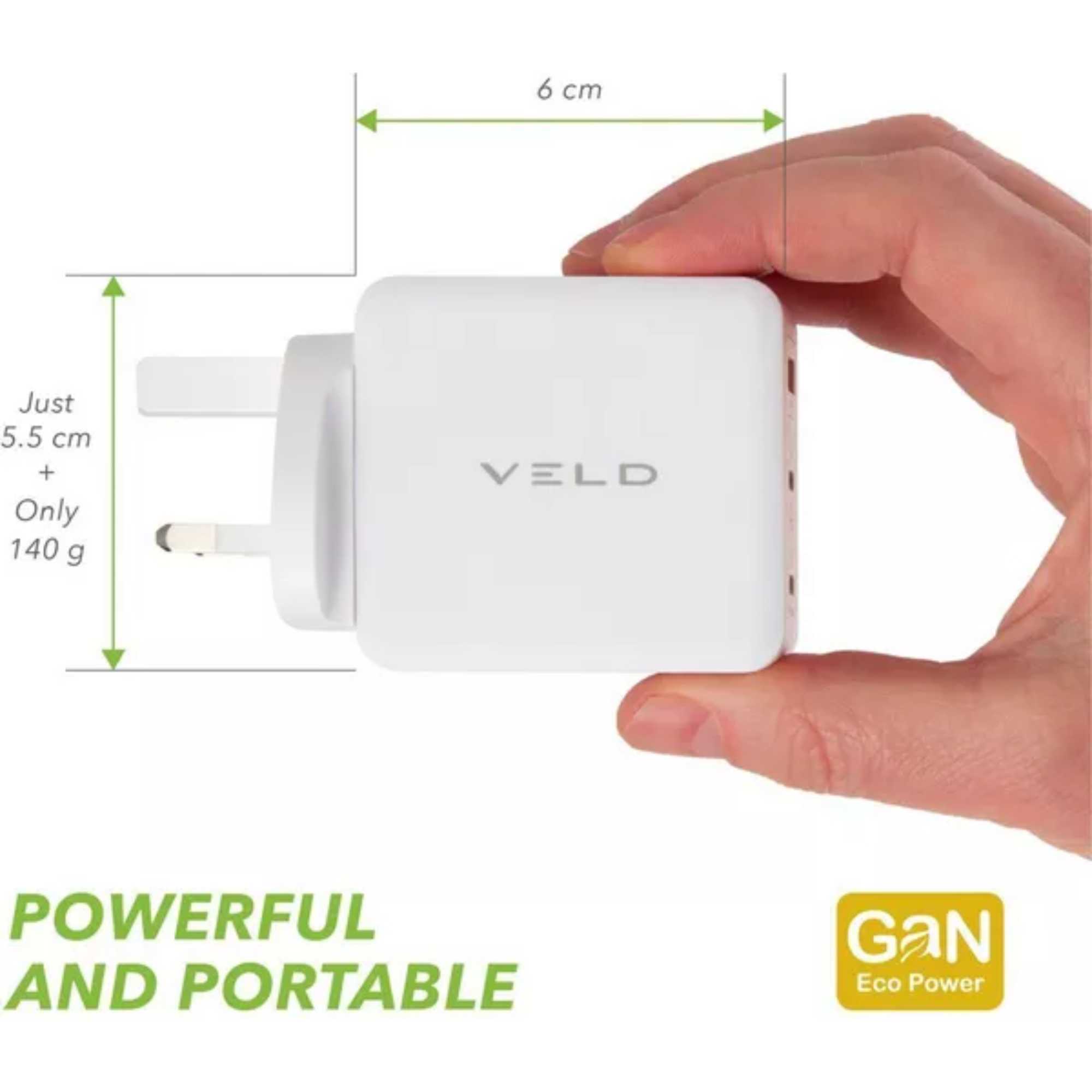 VHG65JW Super Fast 3 Port 65W USB Wall Charger