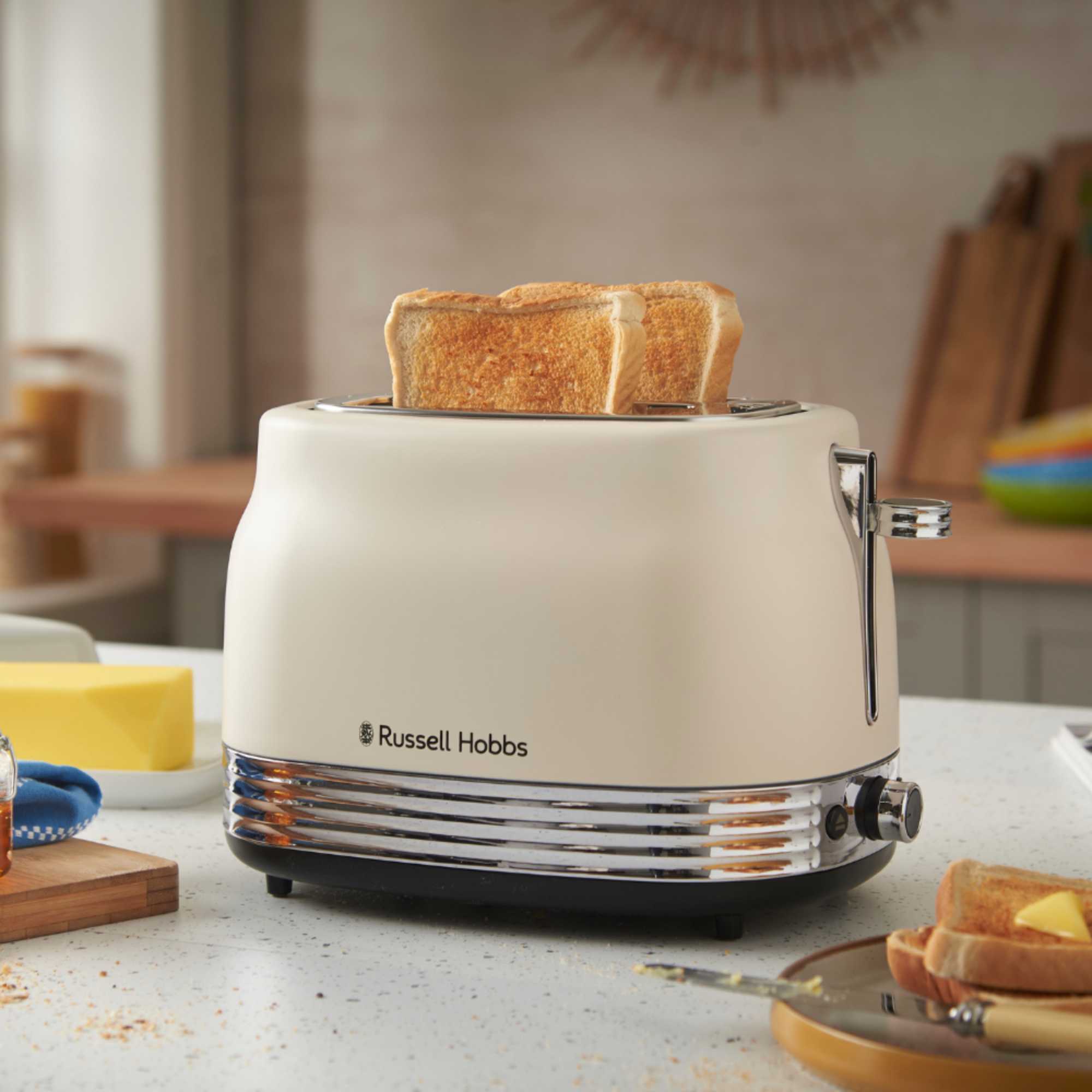 28650 Hanley 2 Slice 900W Retro Toaster with - Jasmine