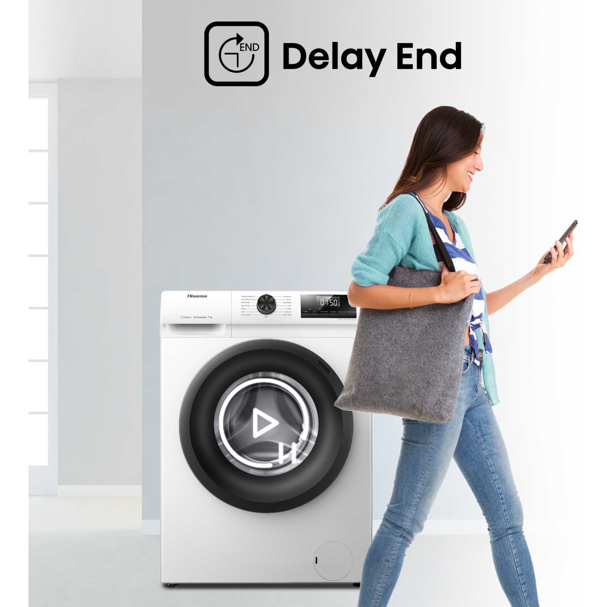 WFQP7012EVM 7kg Load 1200rpm Steam Washing Machine