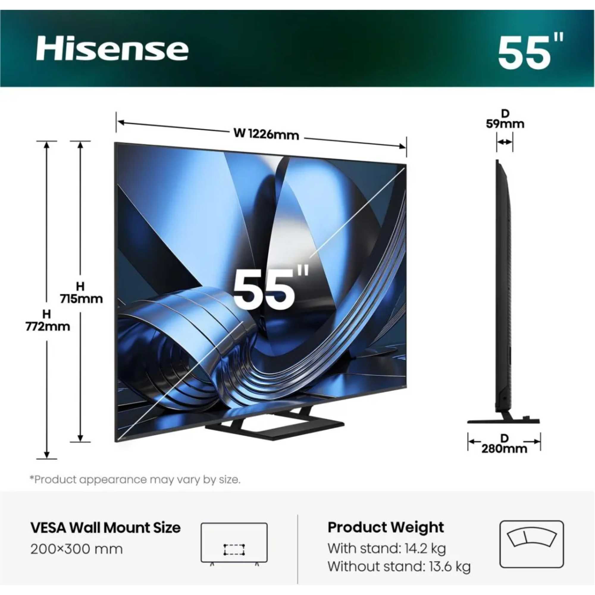 U7S 55" 4K Ultra HD ULED MiniLED Smart TV - 55U7STUK