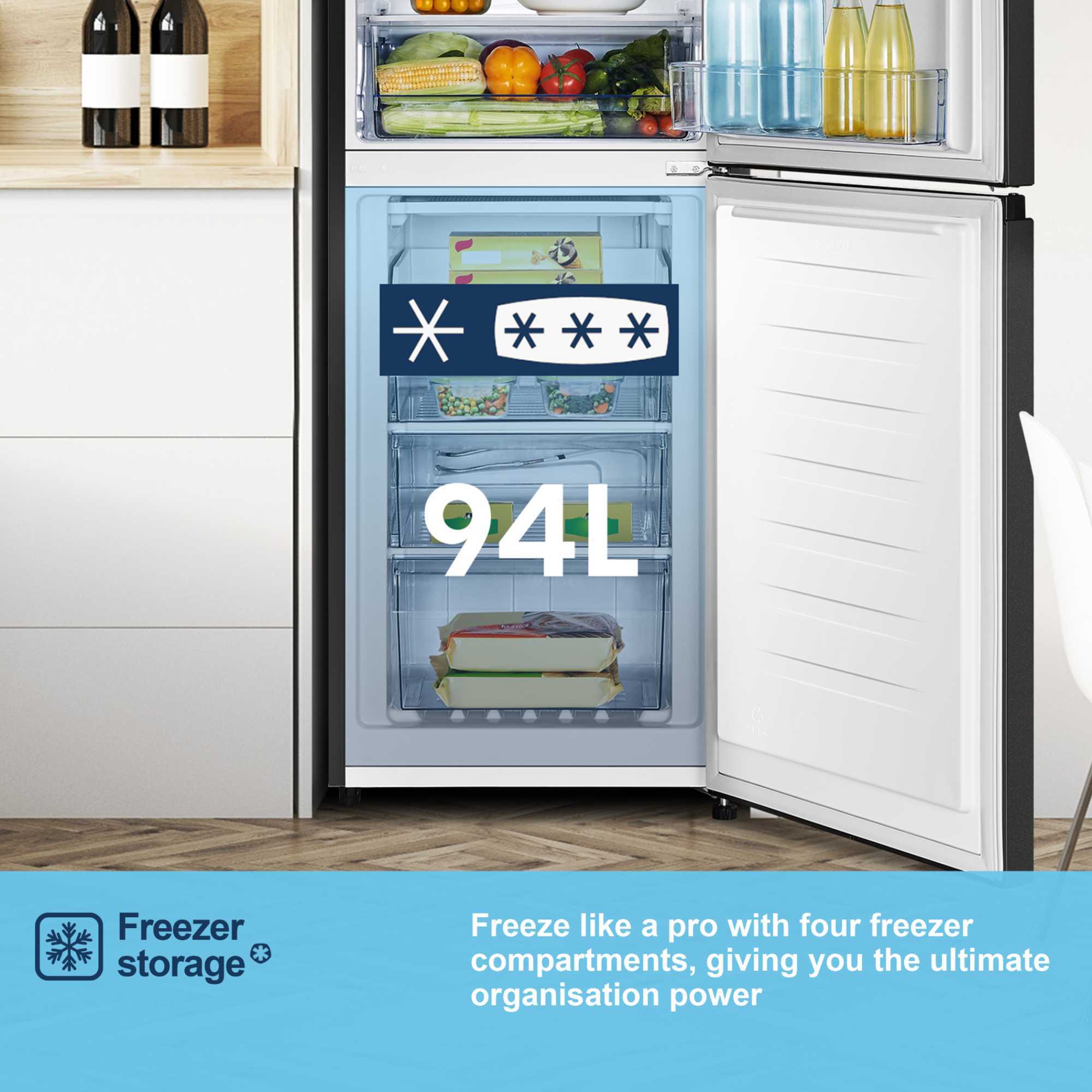 MC55240EB 252l Fridge Freezer - Black