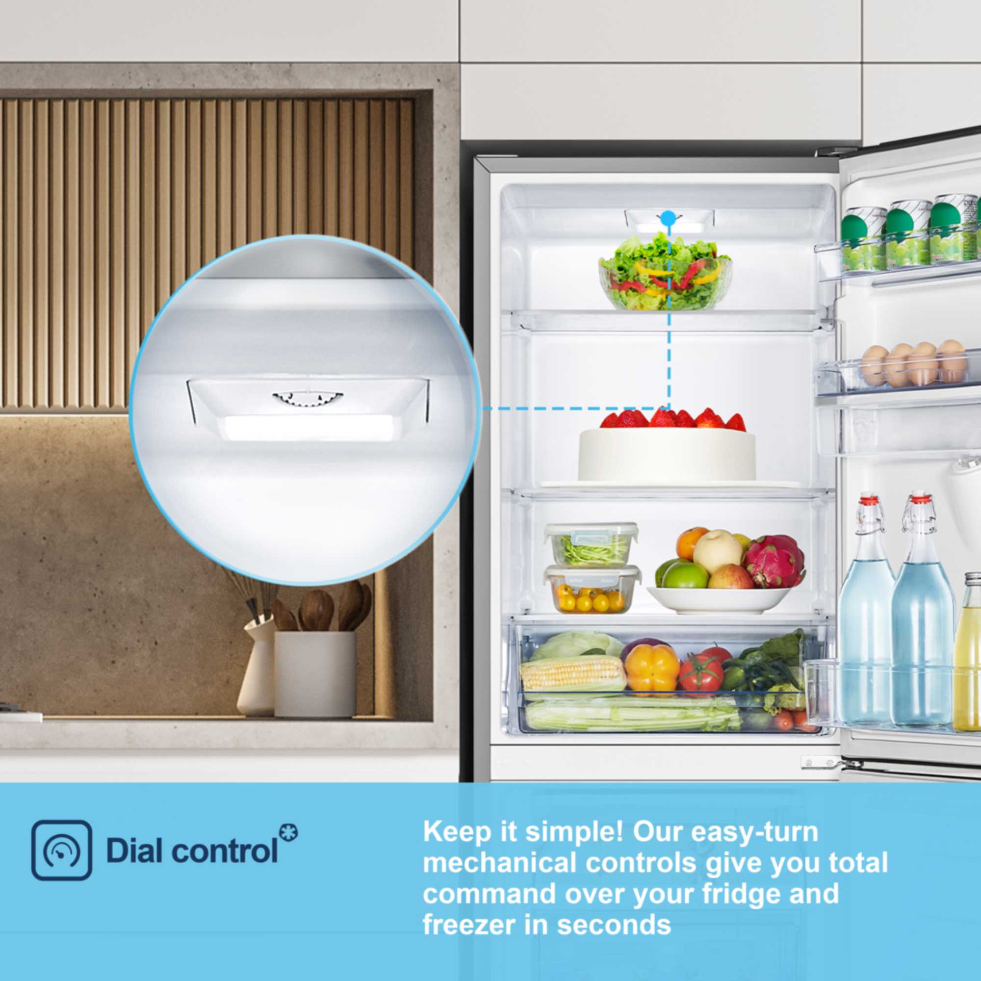 MC55240DES 252l Fridge Freezer with Water Dispenser - Silver