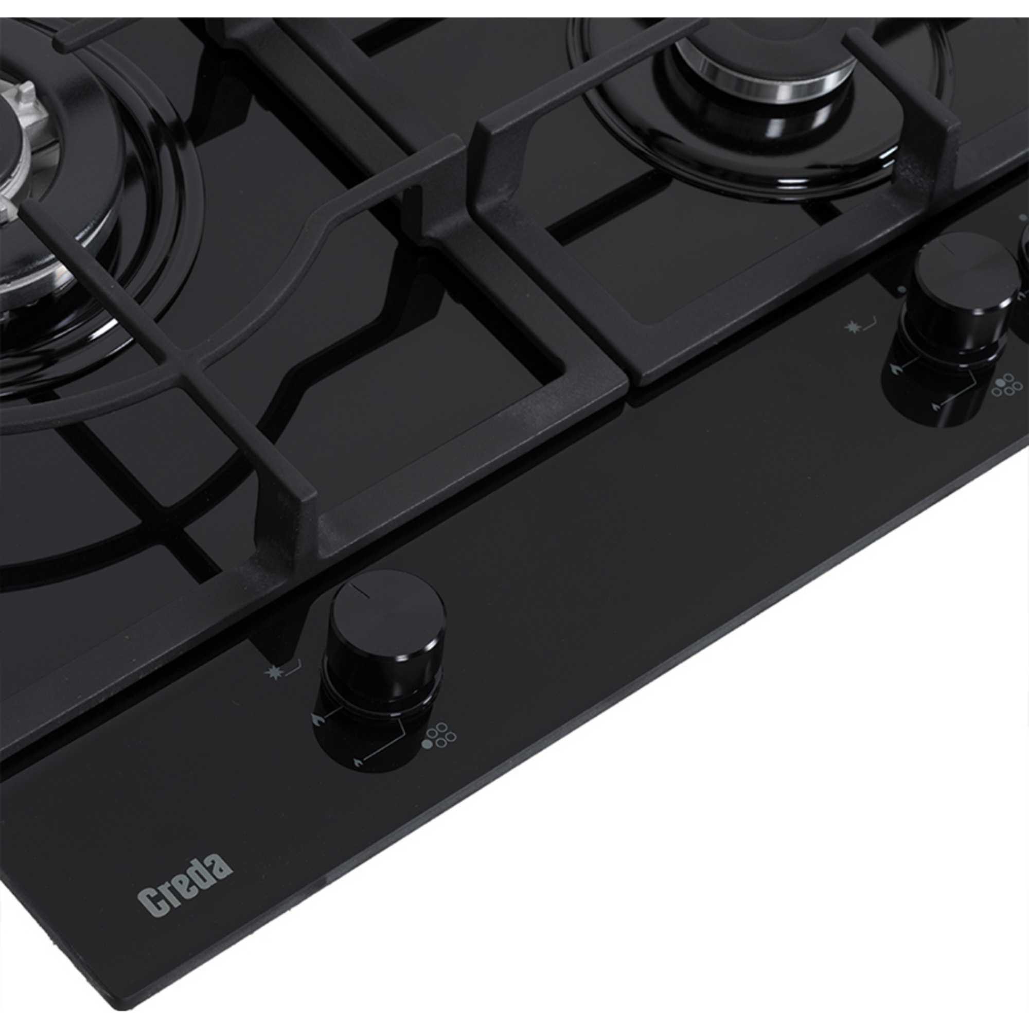 C90GFCWG 90cm 5 Zone Gas Hob - Black