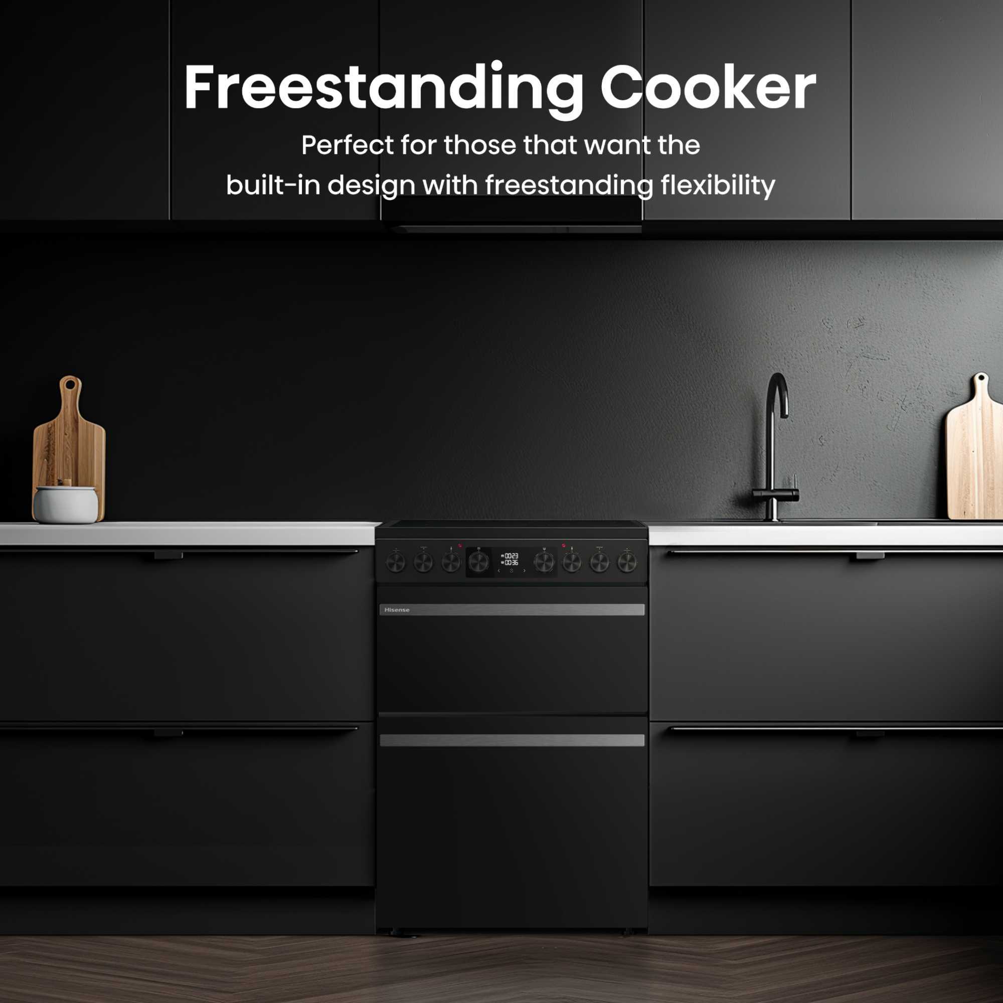 HDCEC6C20B Double Oven Cooker with Ceramic Hob - Black