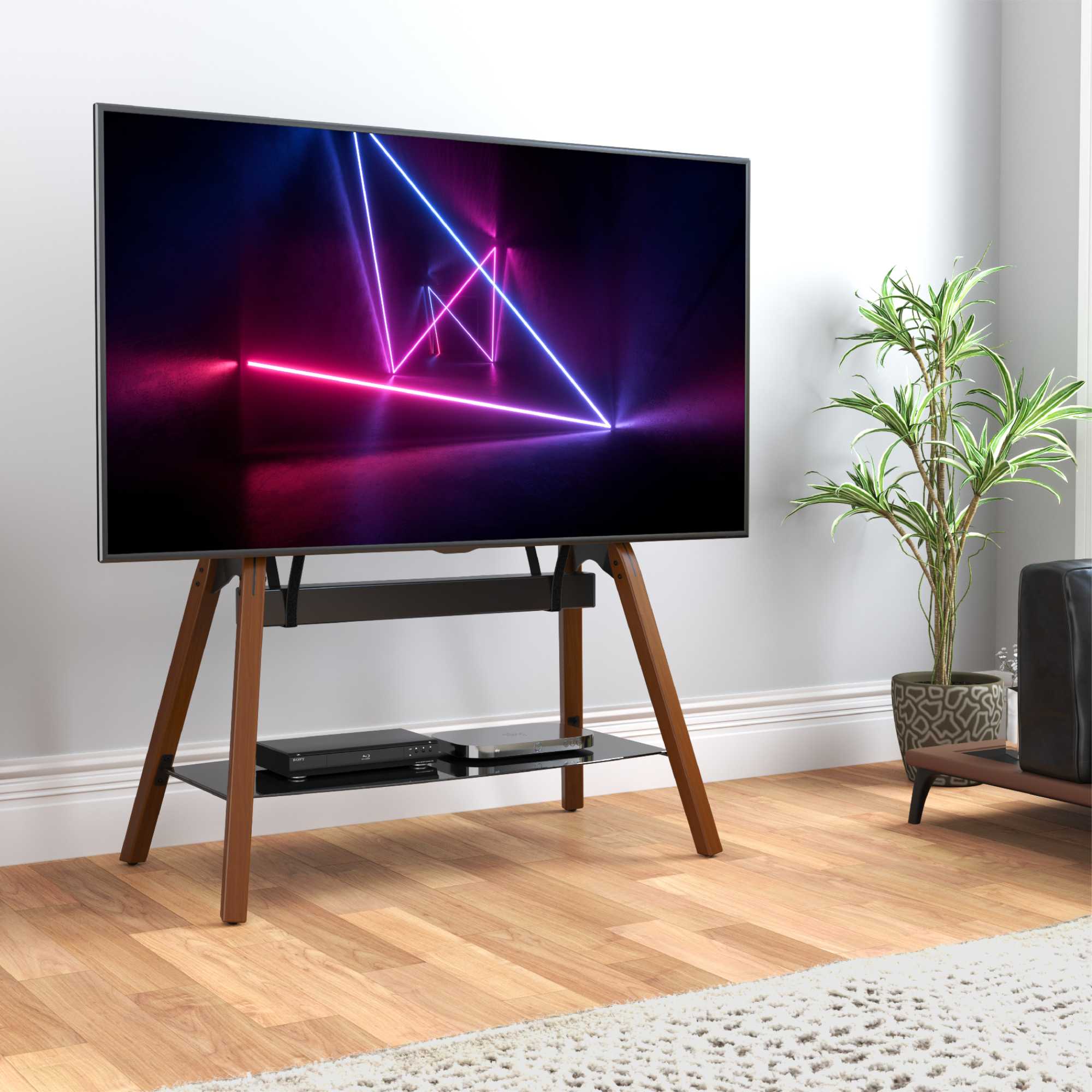 FSL1120HOQDWB Hoxton Quad TV Stand - Dark Wood