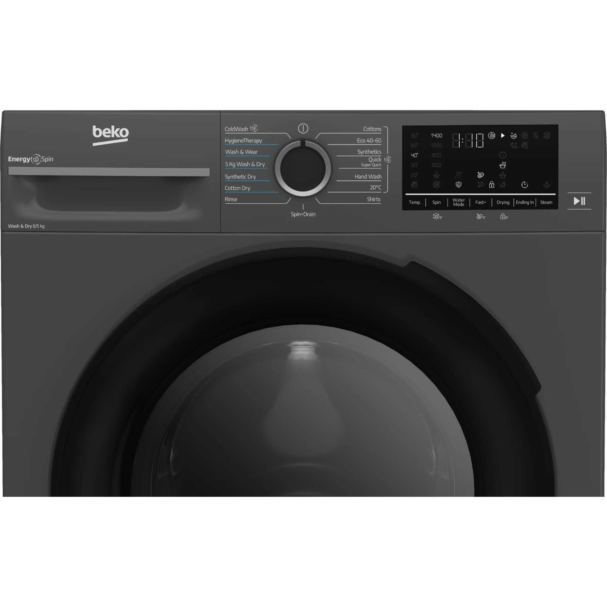 BM3DT68342B 8kg Wash 5kg Dry Washer Dryer with EnergySpin - Black