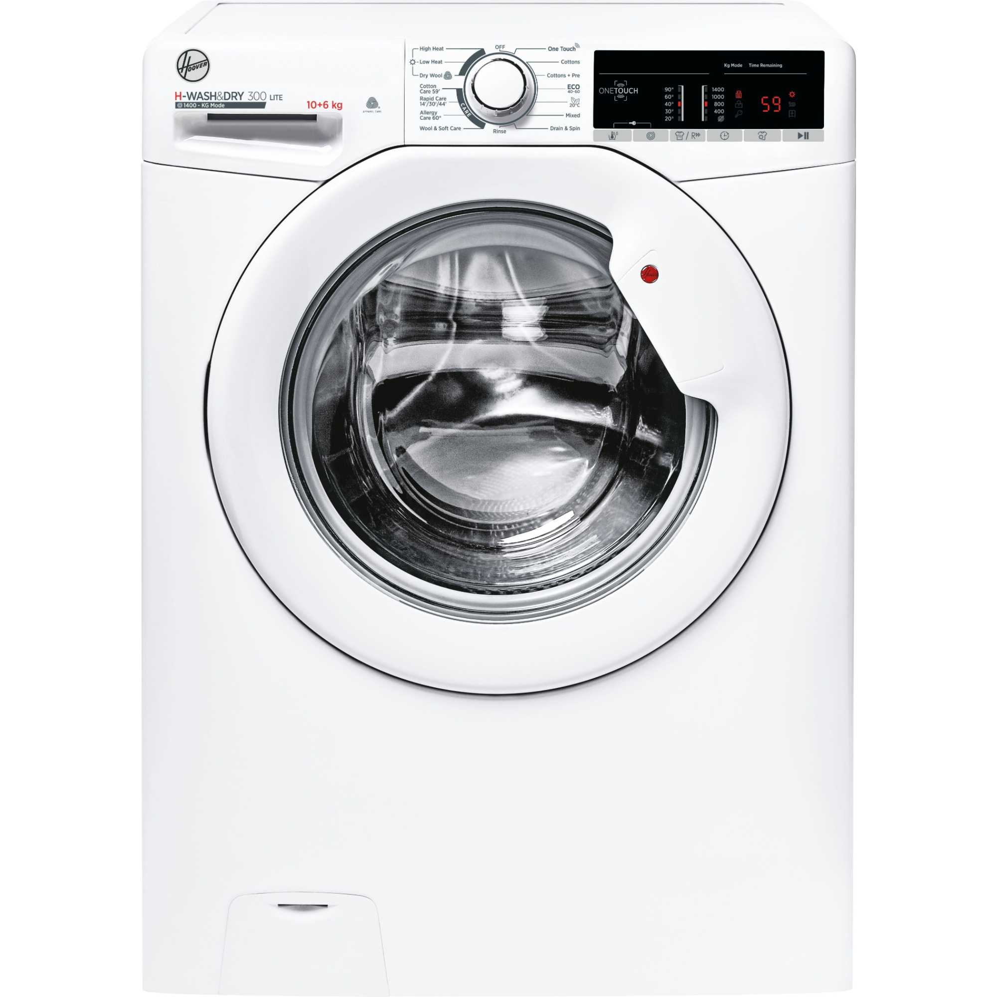 H3D 4106TE/1-80 H-WASH 300 LITE 10kg Wash 6kg Dry Smart Washer Dryer - White