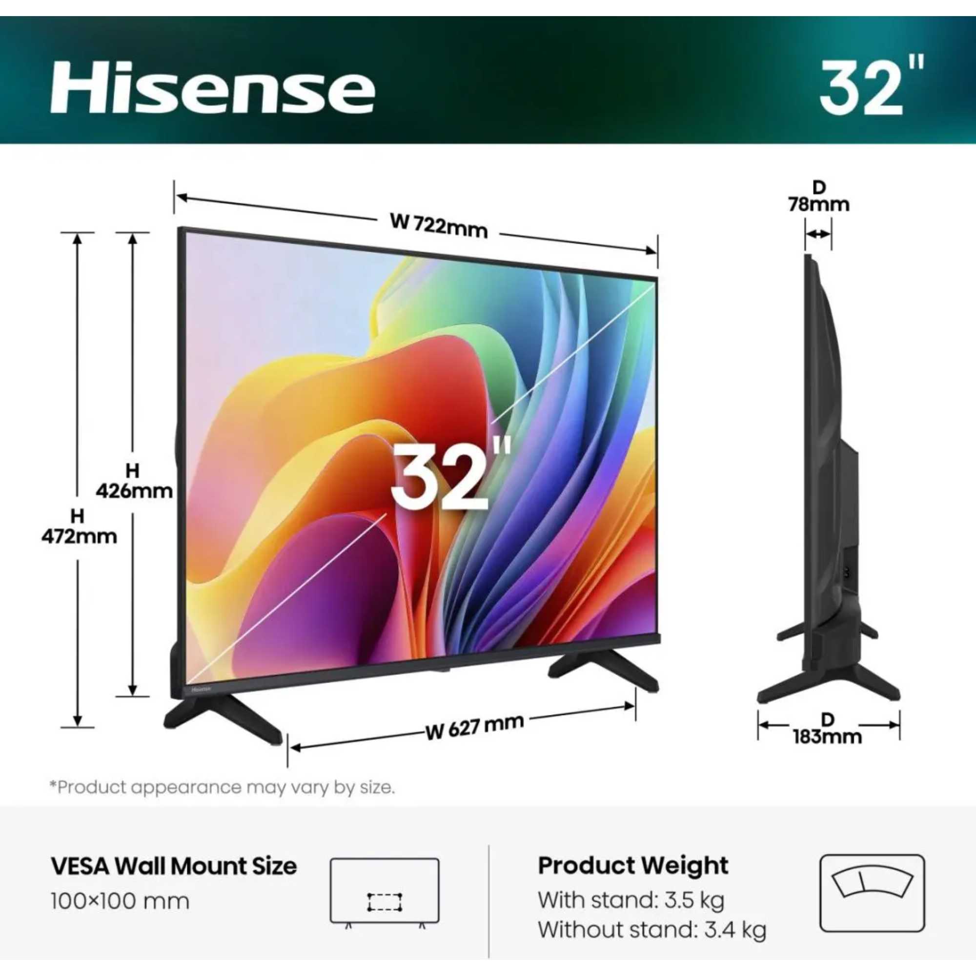 A4S 32" HD 720 DLED Smart TV - 32A4STUK