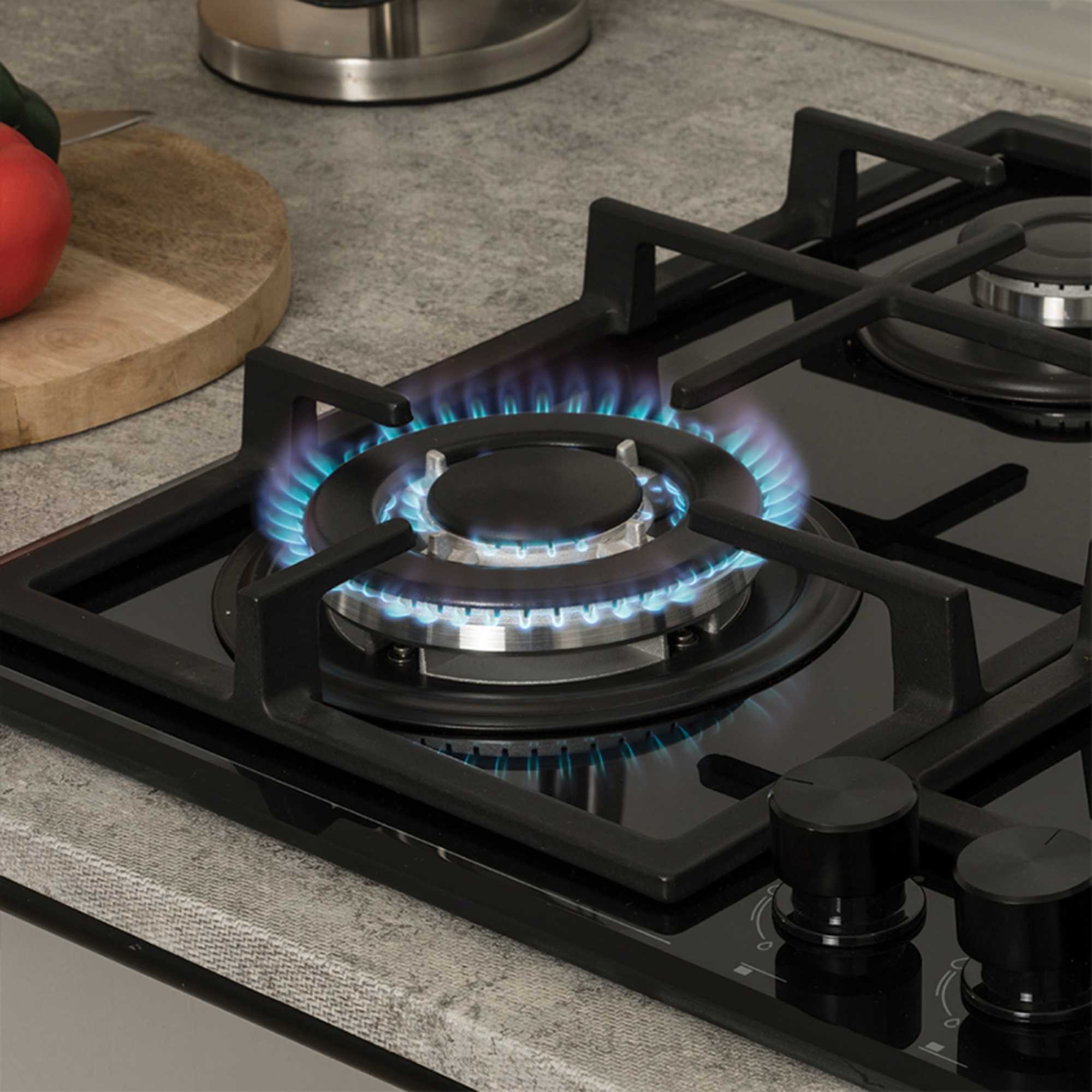 C60GFCWG 60cm 4 Zone Gas Hob - Black