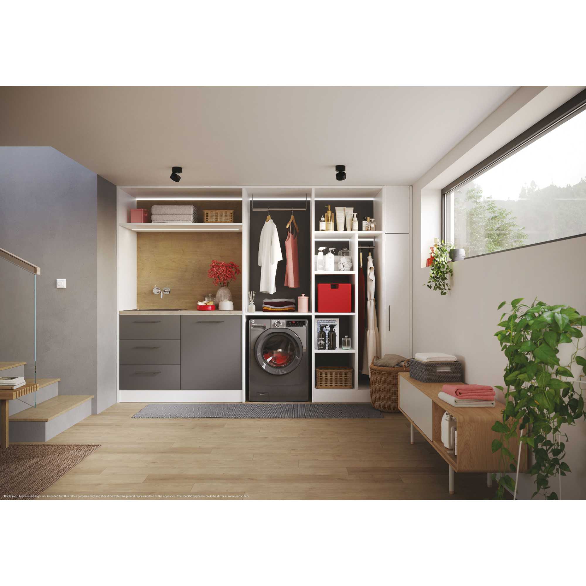 H3DPS4966TAMRR80 9kg/6kg Washer Dryer - Grpahite