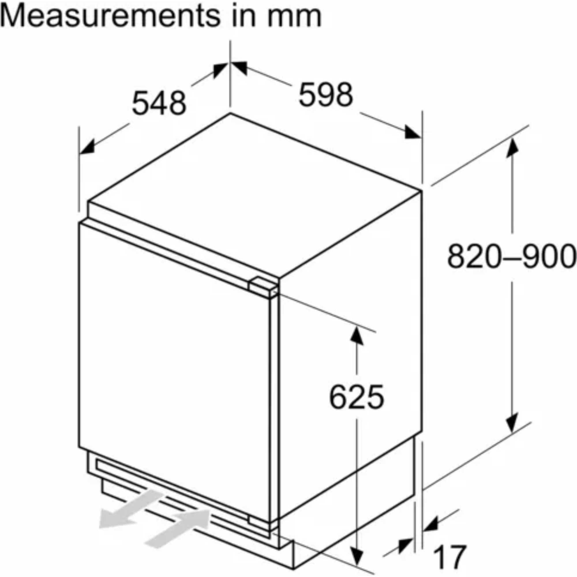 KUR21VFE0G Series 4 134l Built-In Larder Fridge