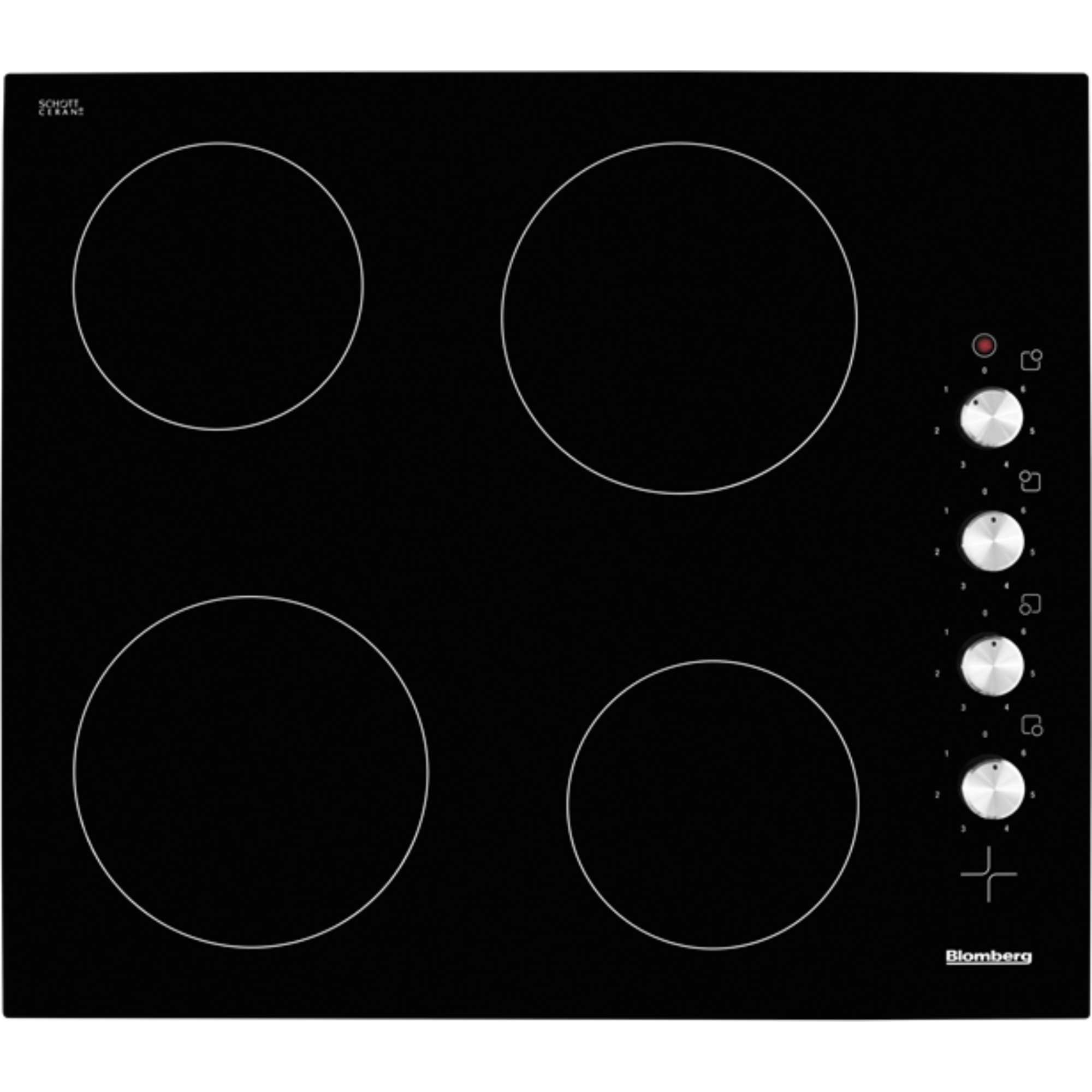MKN24001 60cm Ceramic Hob with Side Control - Black