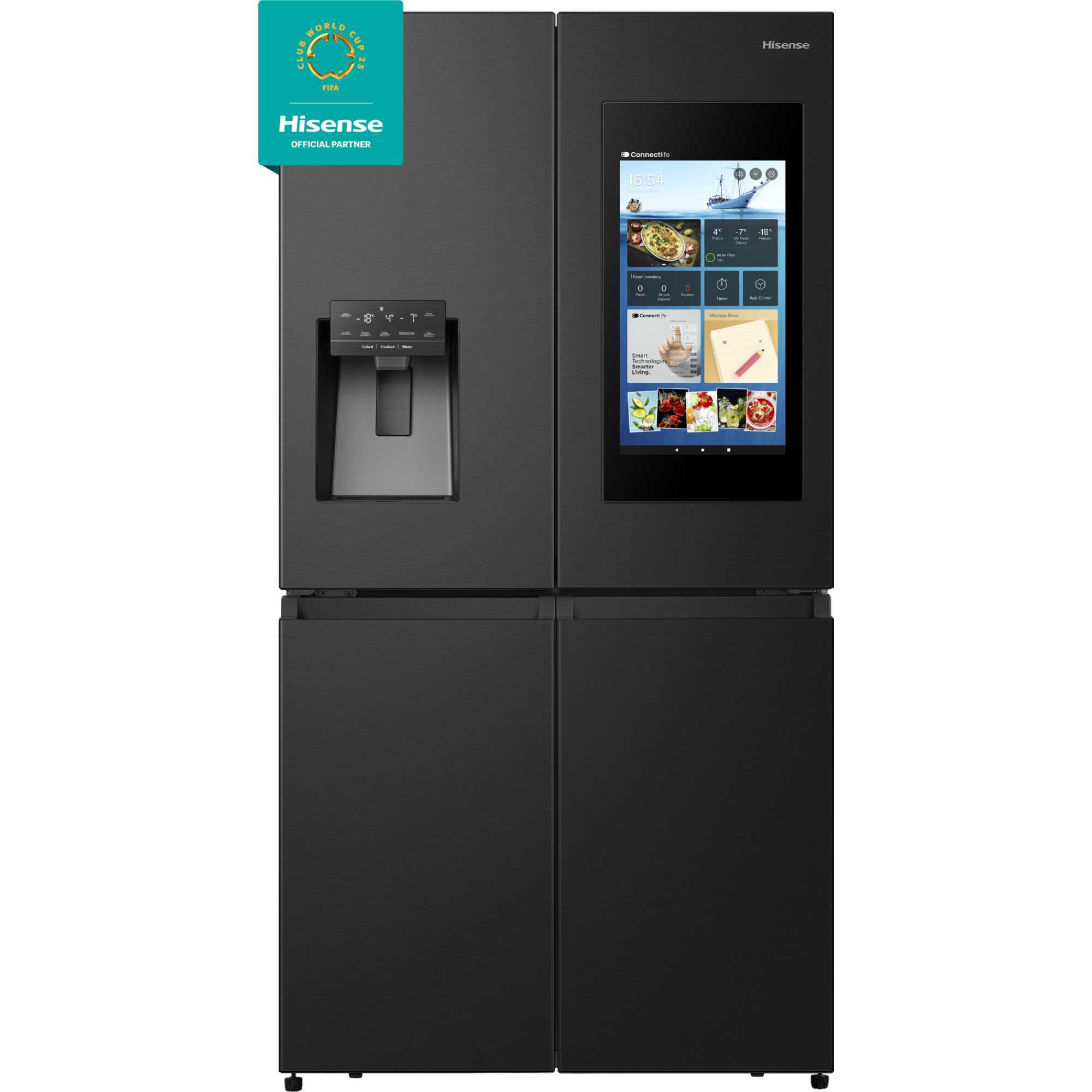 RQ760N4IFE Cross Door American Style Smart Display Fridge Freezer - Black
