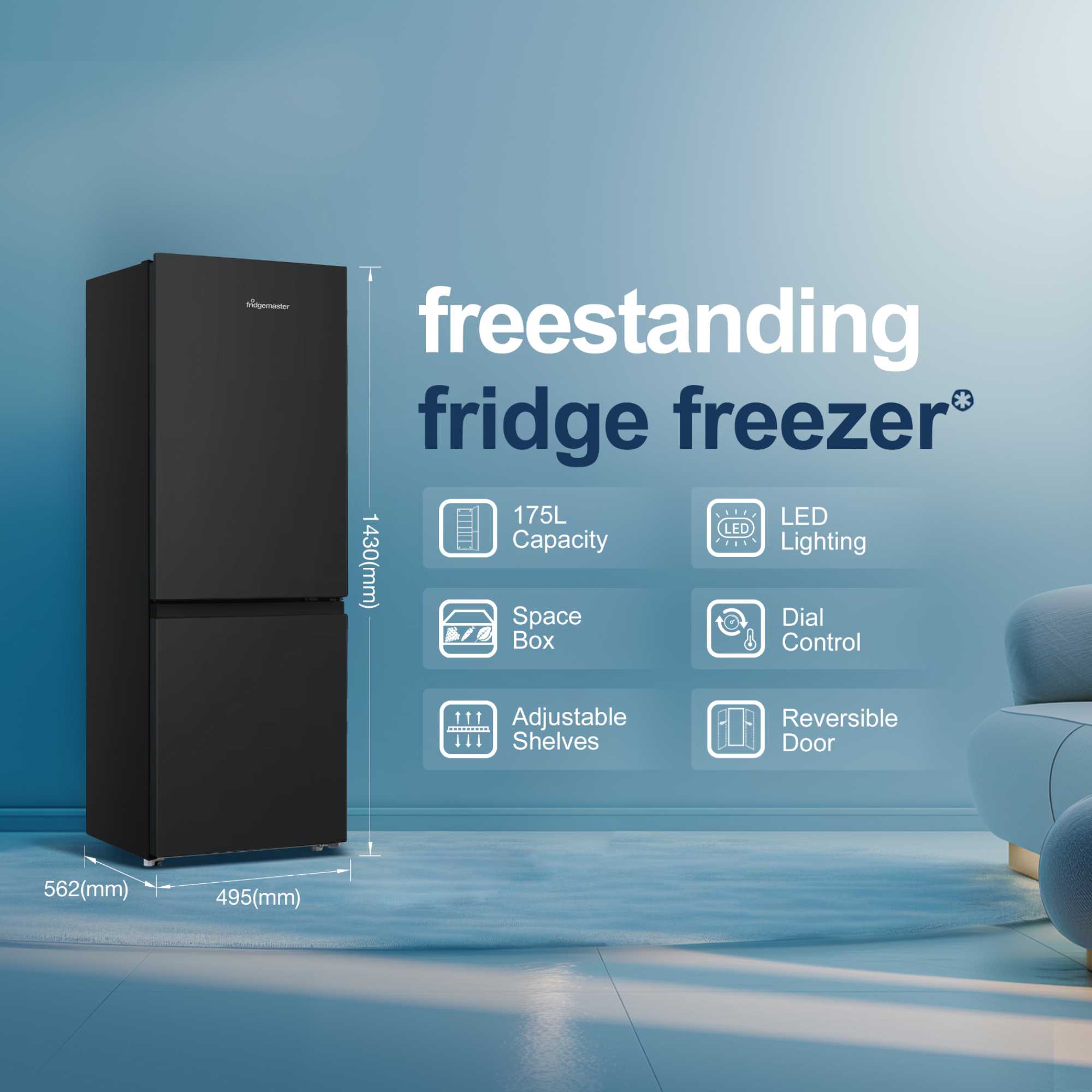 Fridge Freezer 70/30 - Black - MC50165EB