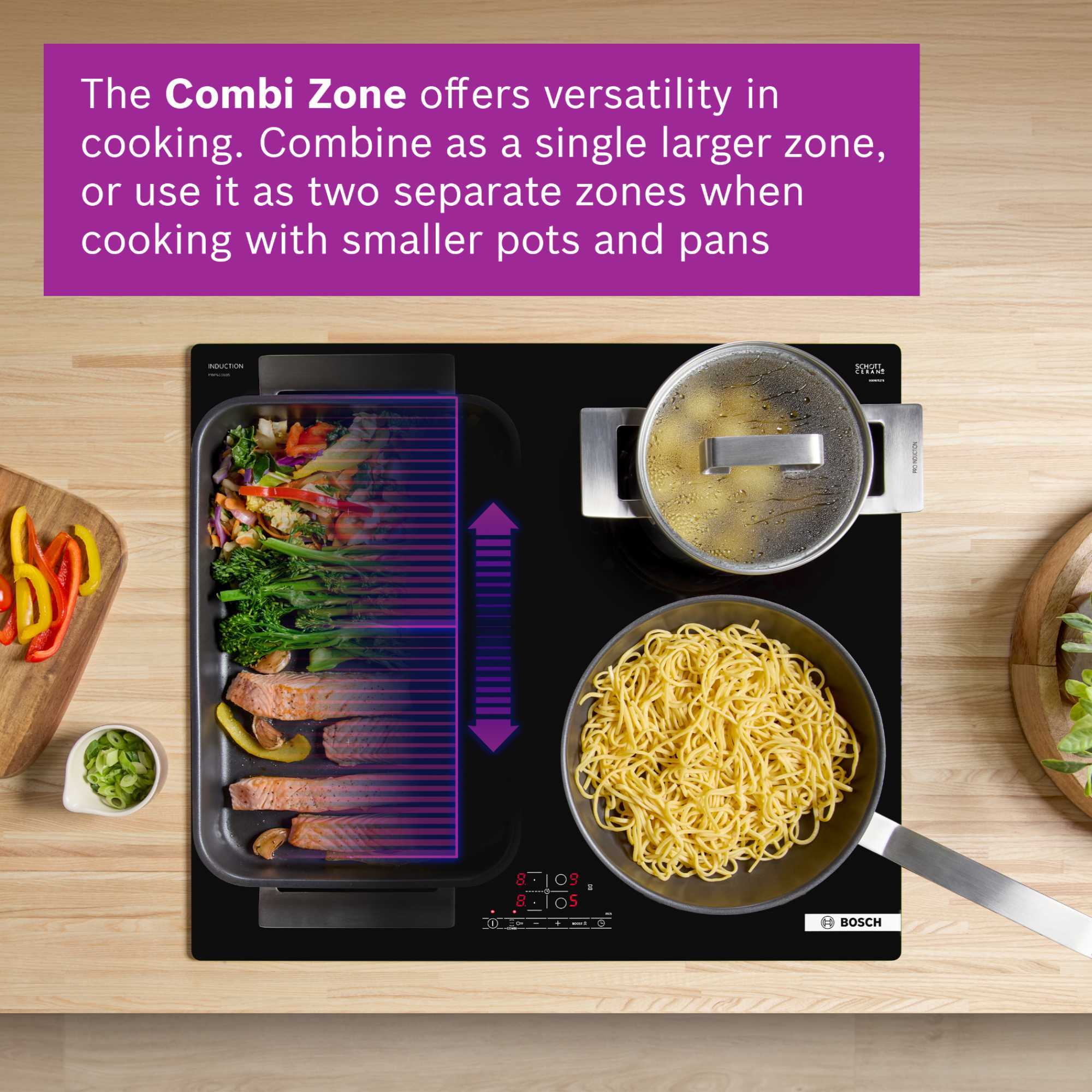 PWP611BB5B 600mm 4 Burner Induction Hob with Plug