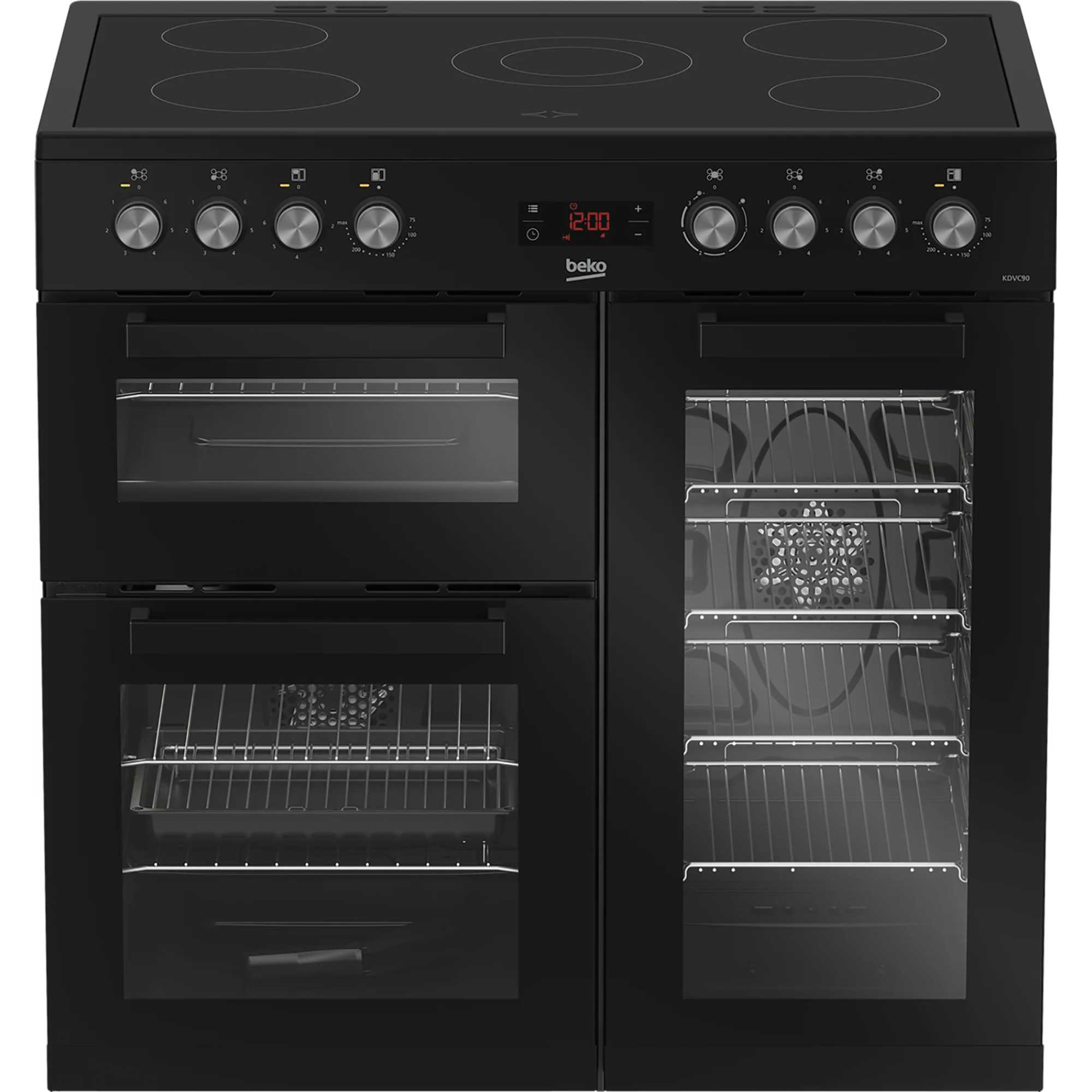 90cm Double Oven Range Cooker with 5 Ceramic Hobs - KDVC90K