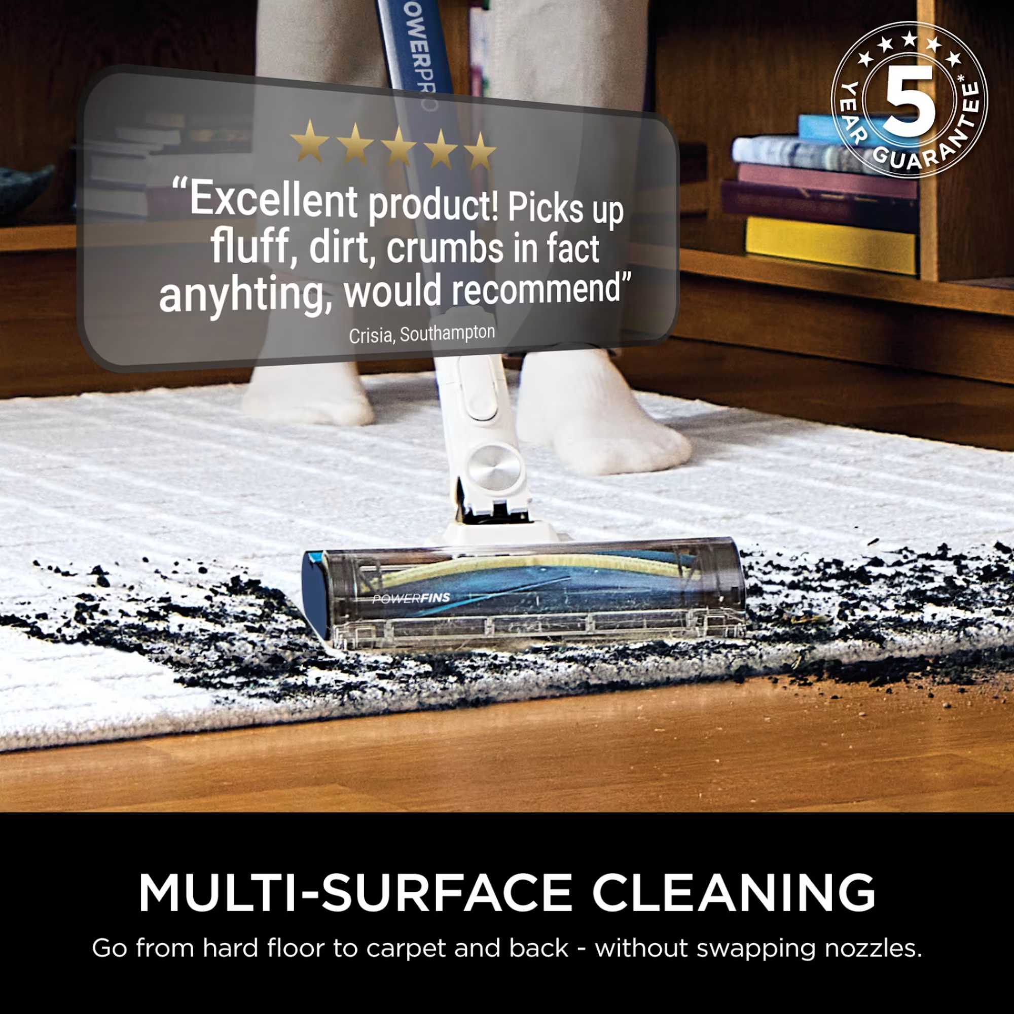 IZ380UK PowerPro Cordless Stick Vacuum with Anti Hair Wrap & Floor Detect