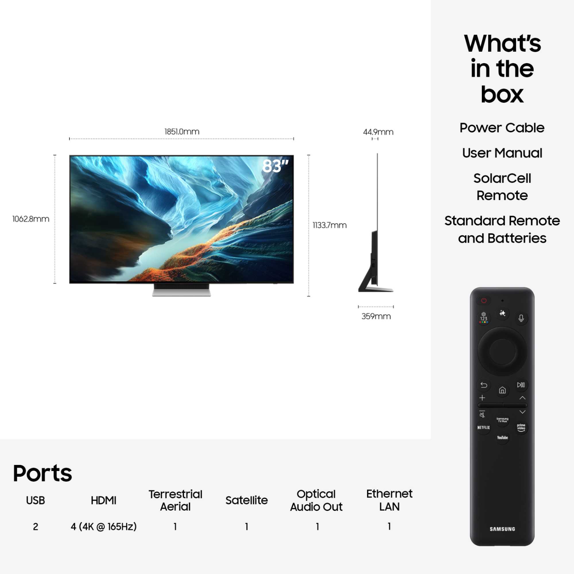 S90H 83" 4K Ultra HD OLED HDR Vision AI Smart TV - QE83S90H