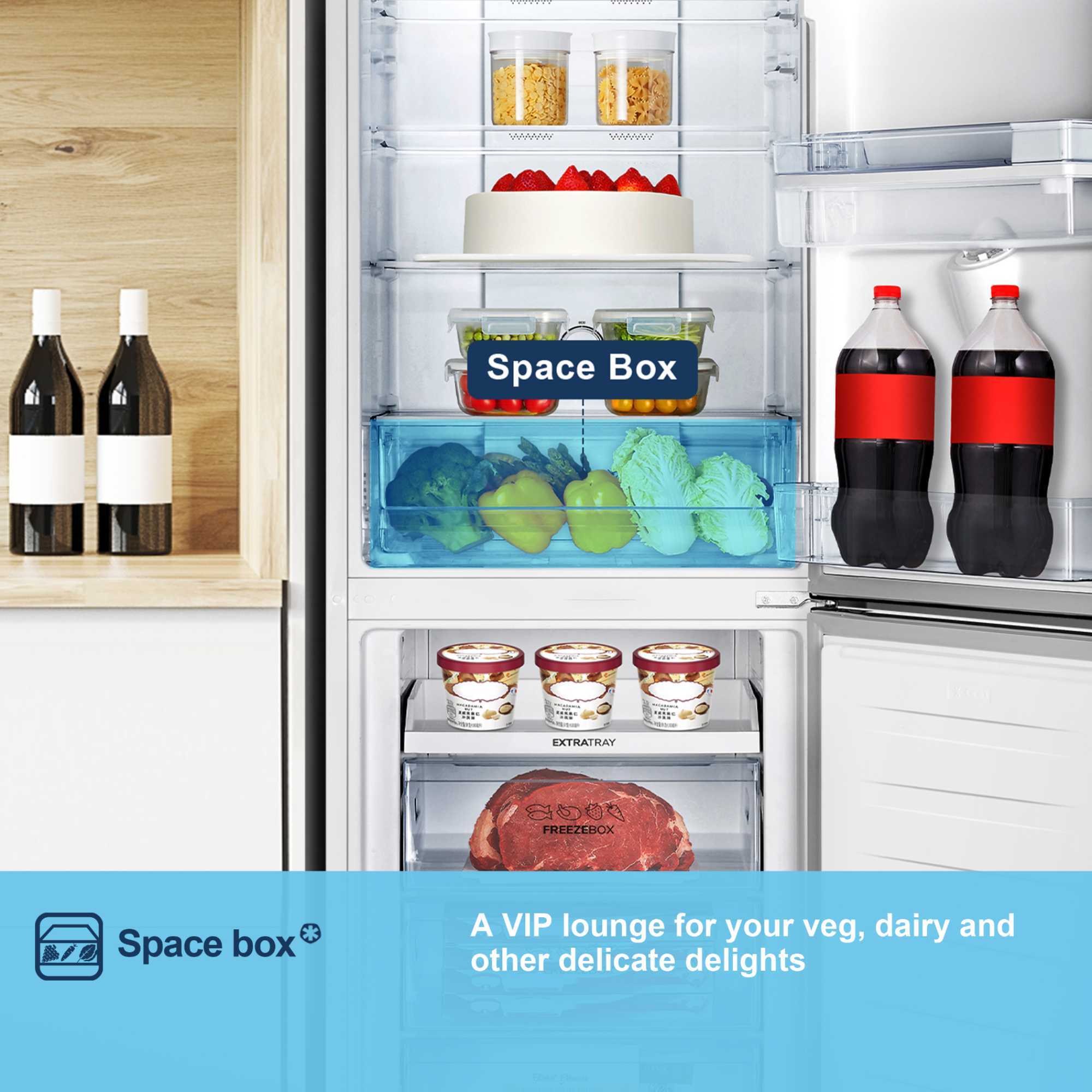 MC55251DE 256L Total No Frost Fridge Freezer with Water Dispenser - White