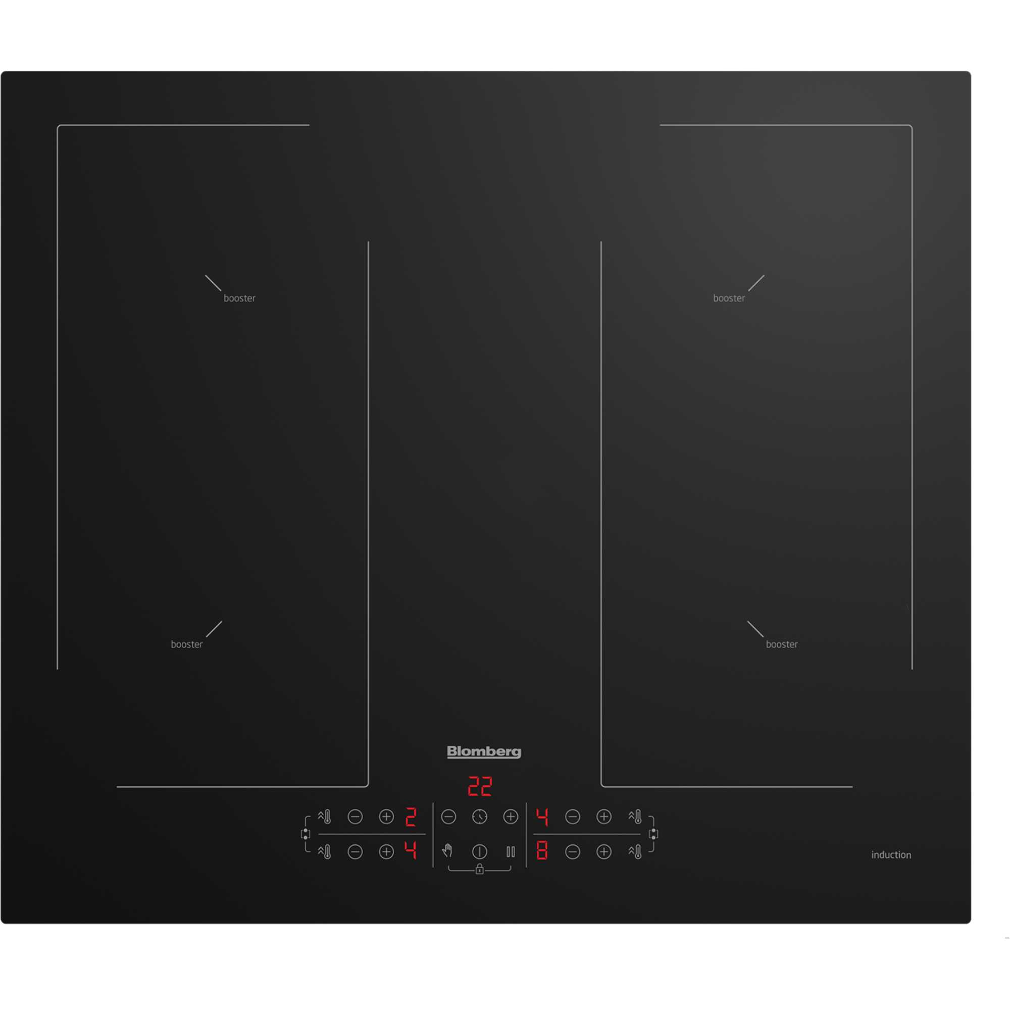 MIN54483N 60cm 4 Burner Induction Hob - Black