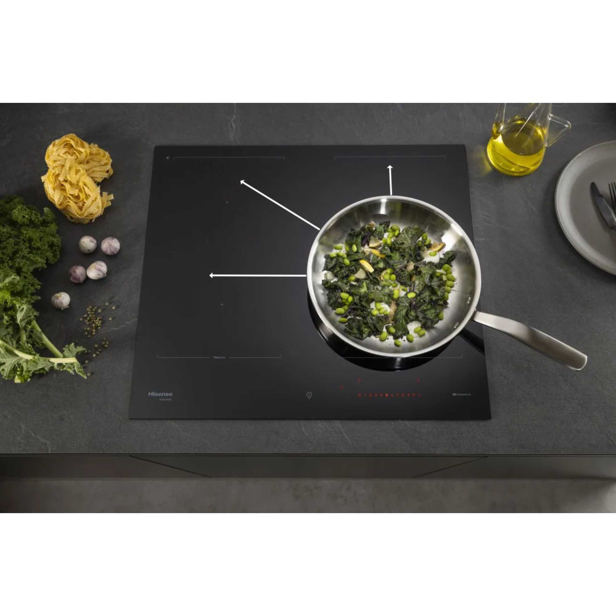 HI6443BSCWF Hi8 60cm 4 Zone Induction Hob - Black