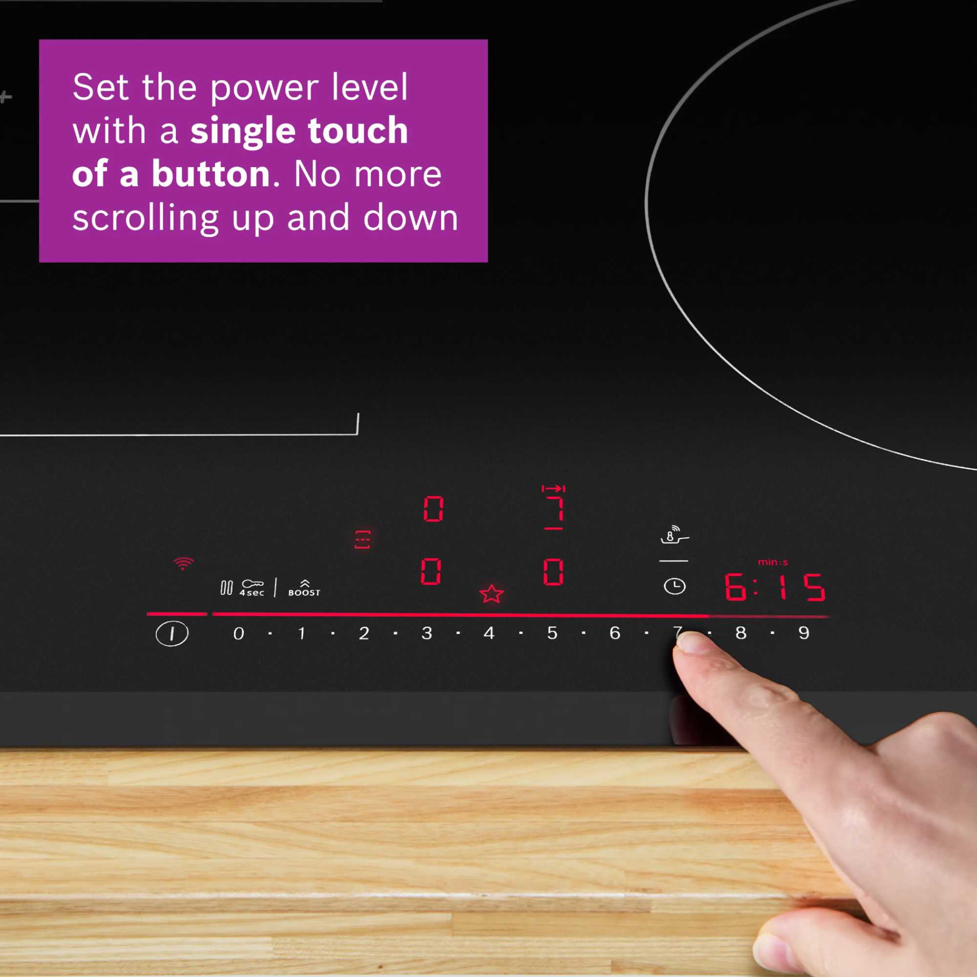 PIV831HB1E Series 6 5 Burner 80cm Induction Hob - Black