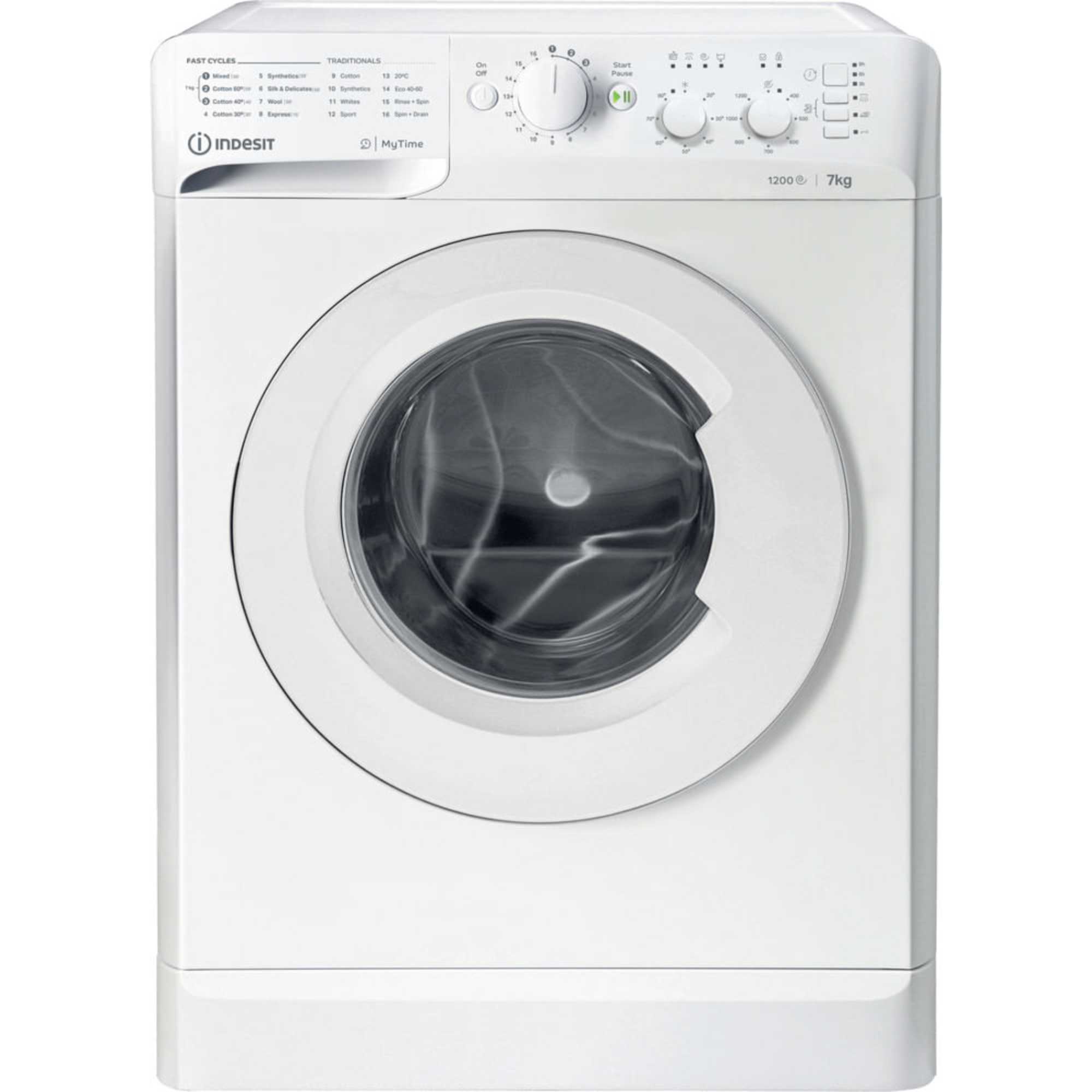 MyTime 7kg 1200rpm Washing Machine - MTWC 71252 W UK