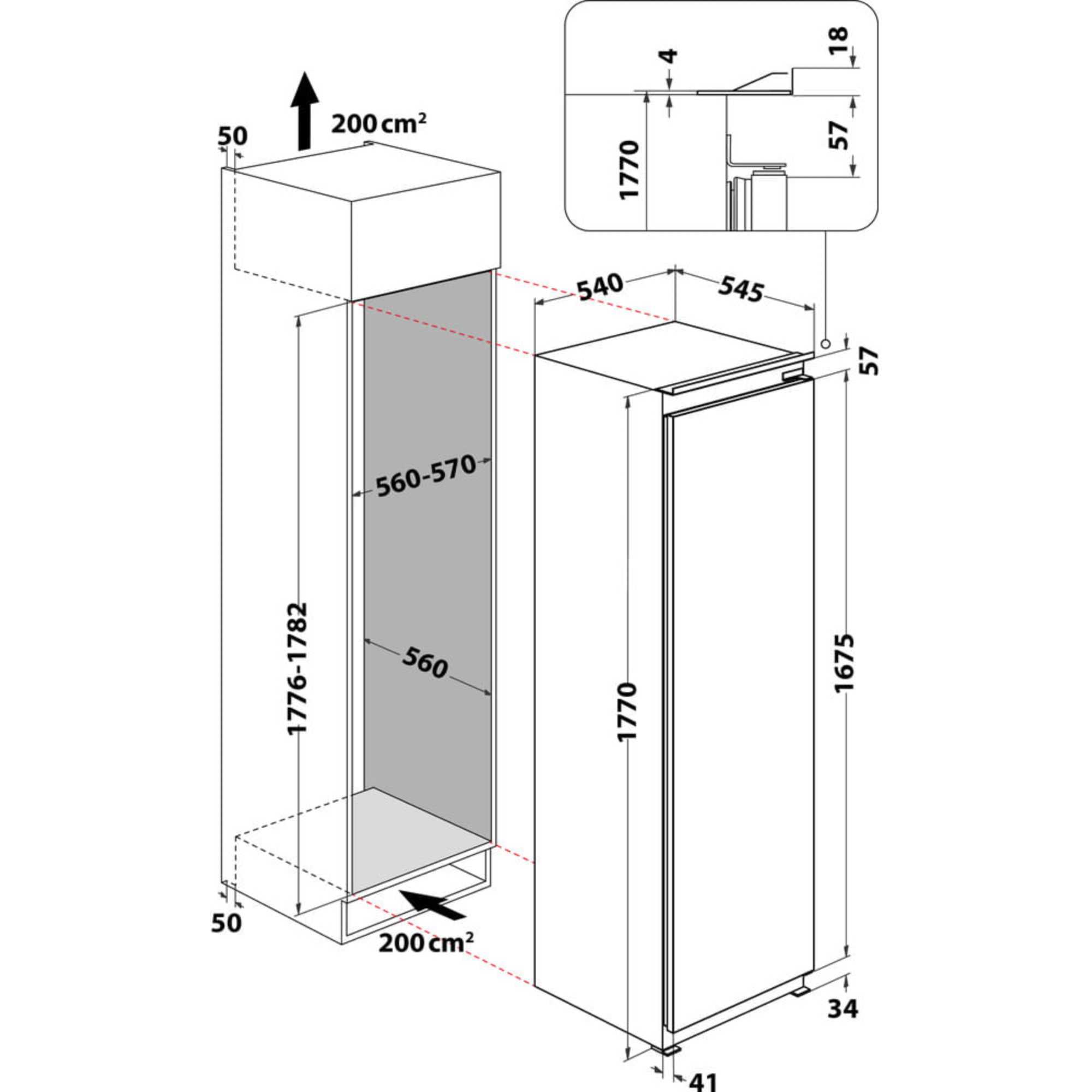 HTSD18A011A1Low Frost 306l Active Fresh Built-In Fridge
