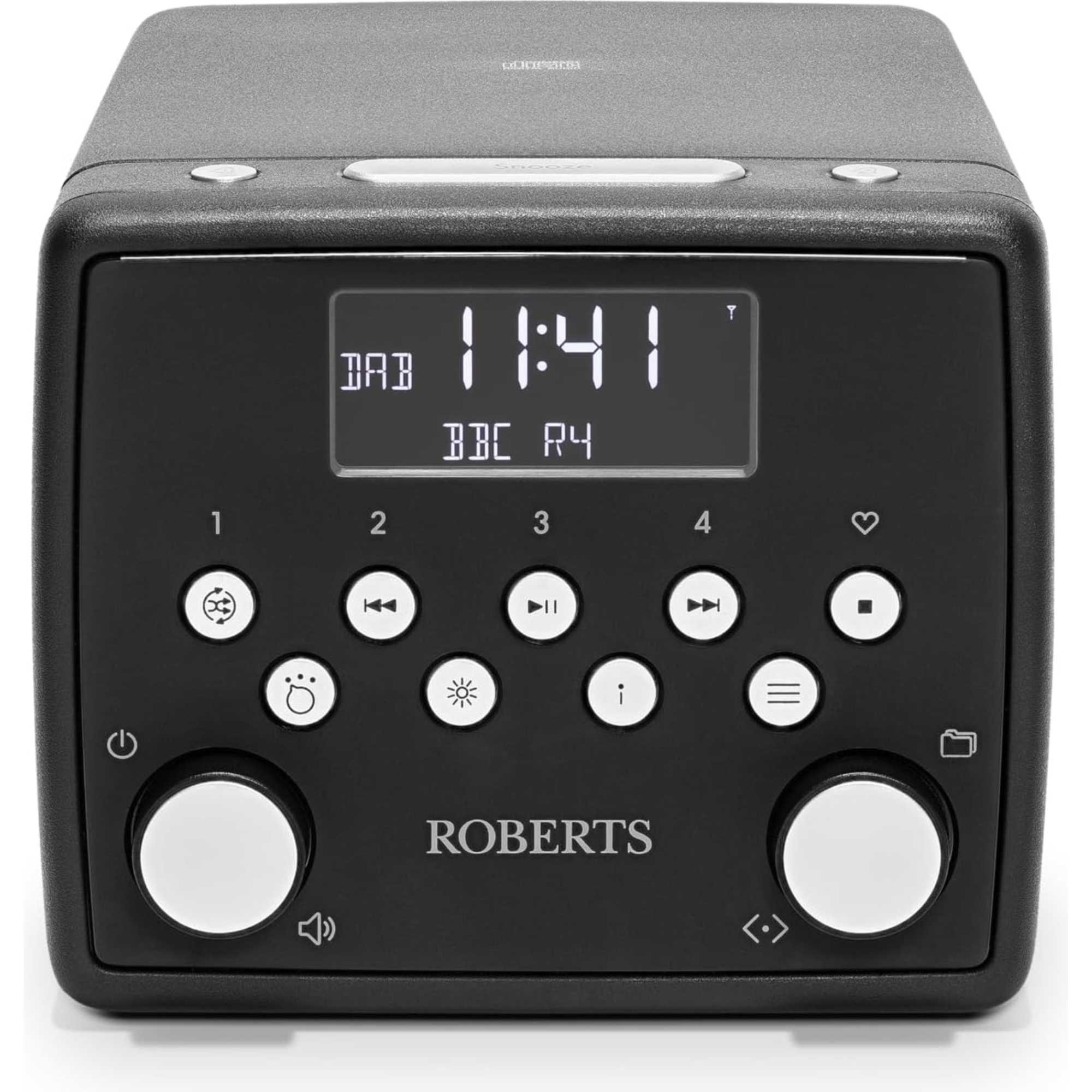 SOUND49 FM/DAB/DAB+ Digital Clock Radio with Bluetooth & CD Player - Black