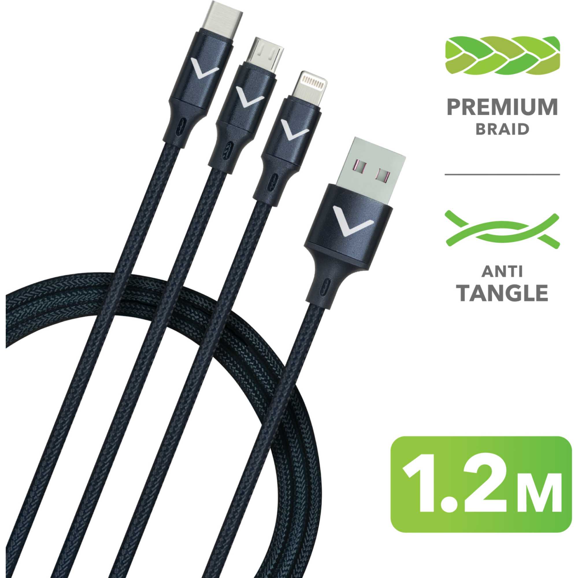 VACLM100B12 3-in-1 1.2m USB Power Cable