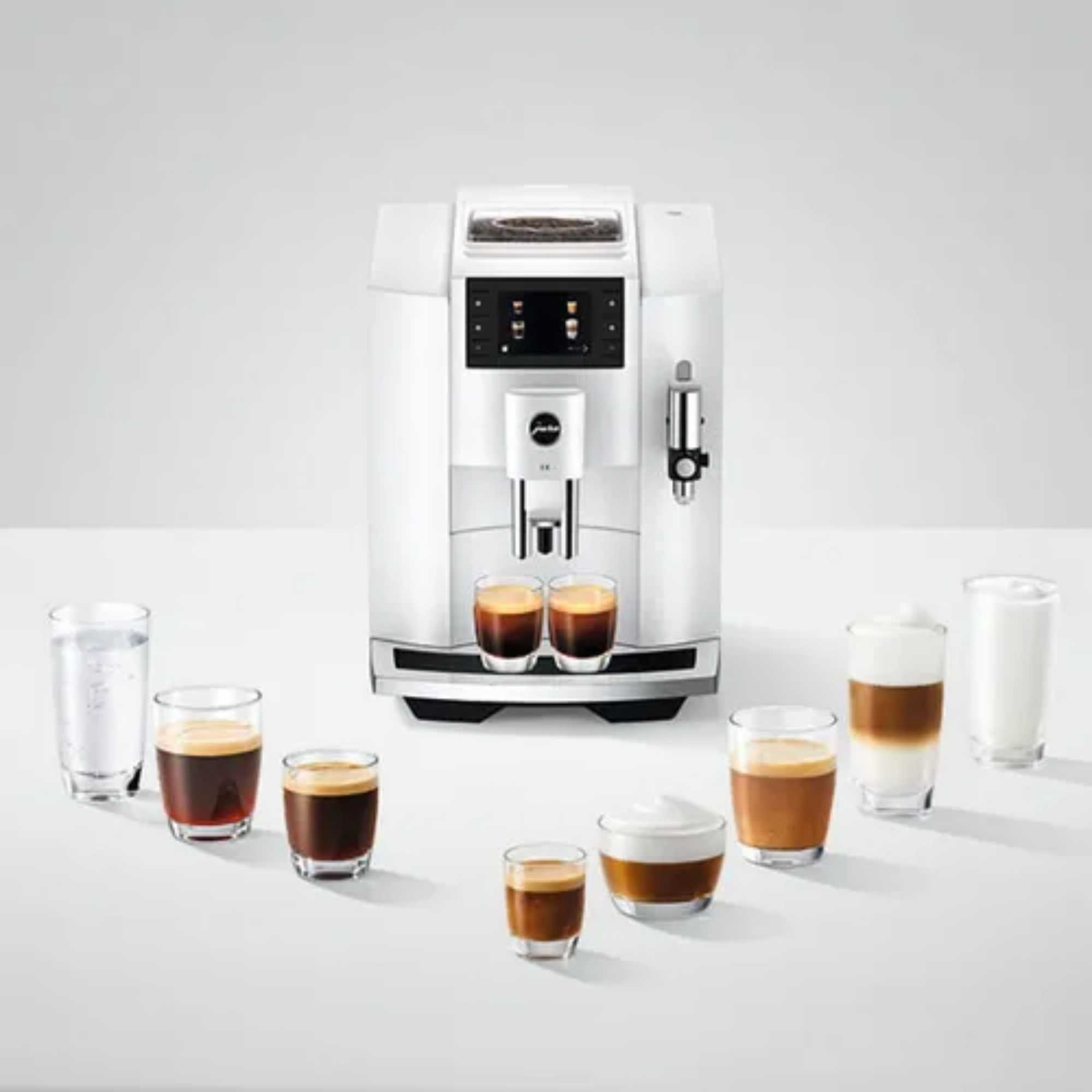 E8 Smart Bean to Cup Coffee Machine - Piano White