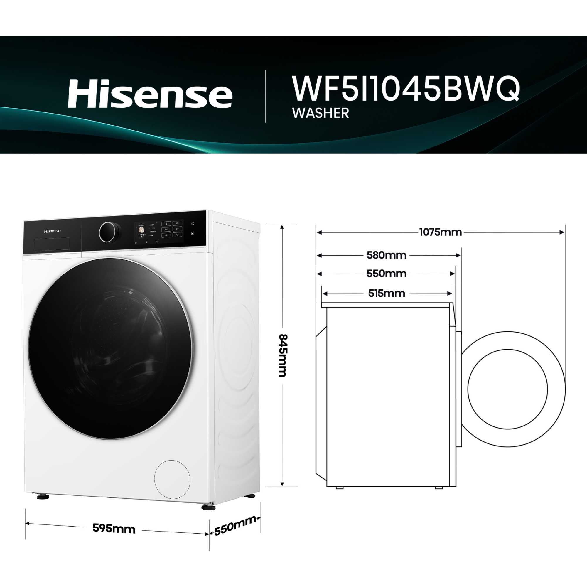 5I Series 10.5kg 1400rpm Washing Machine - WF5I1045BWQ