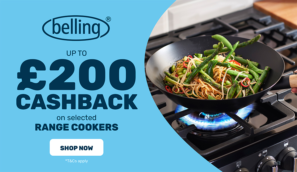 Up to £200 cashback on selected Belling cookers