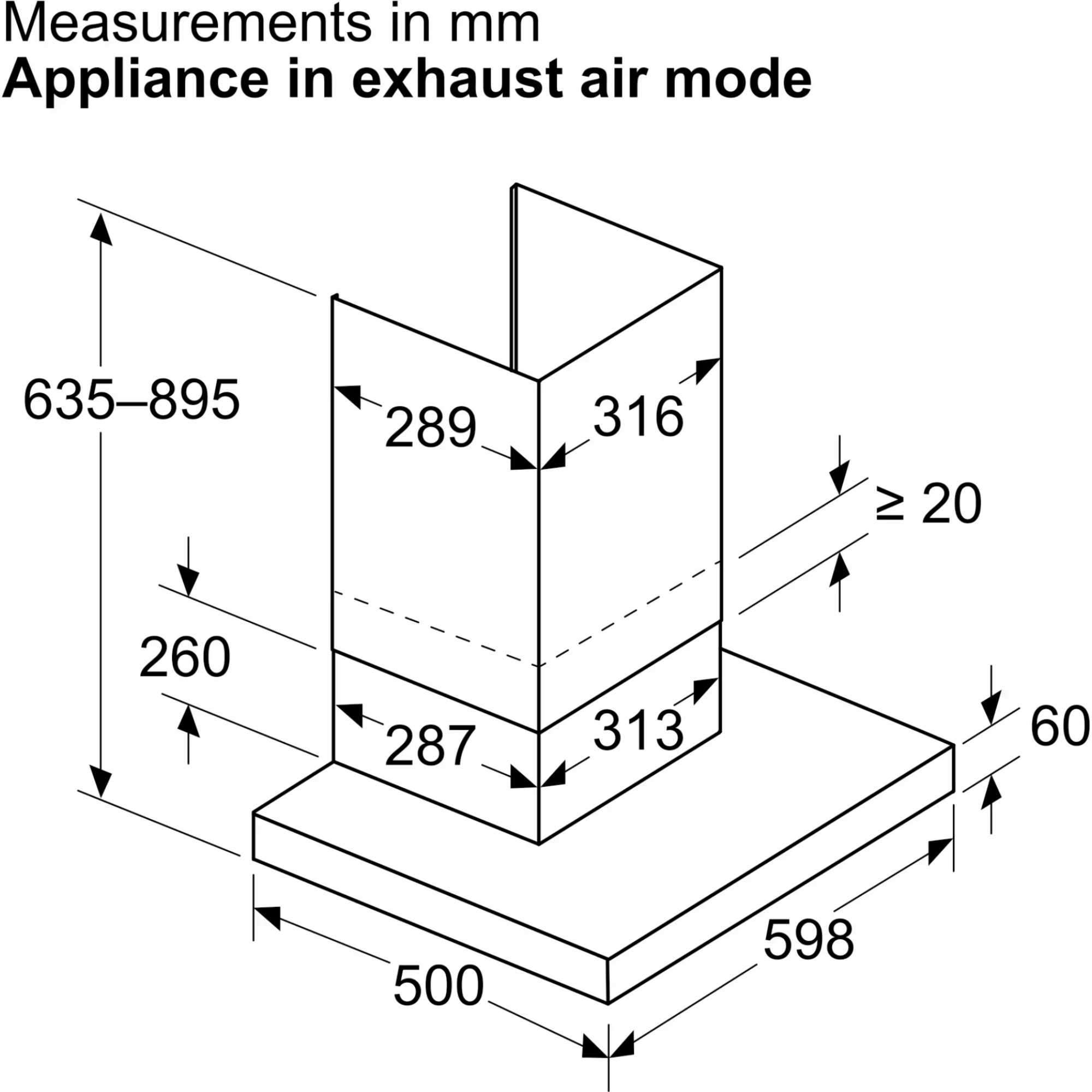 DWB65CC30B Series 4 60cm Wall-Mounted Cooker Hood - Stainless Steel