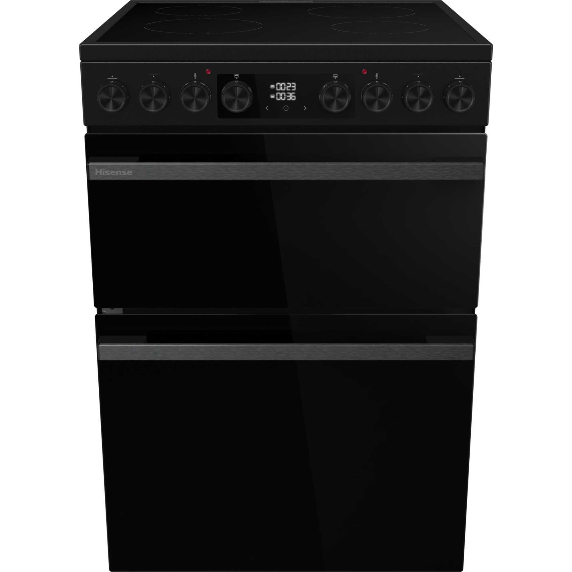 HDCEC6C20B Double Oven Cooker with Ceramic Hob - Black