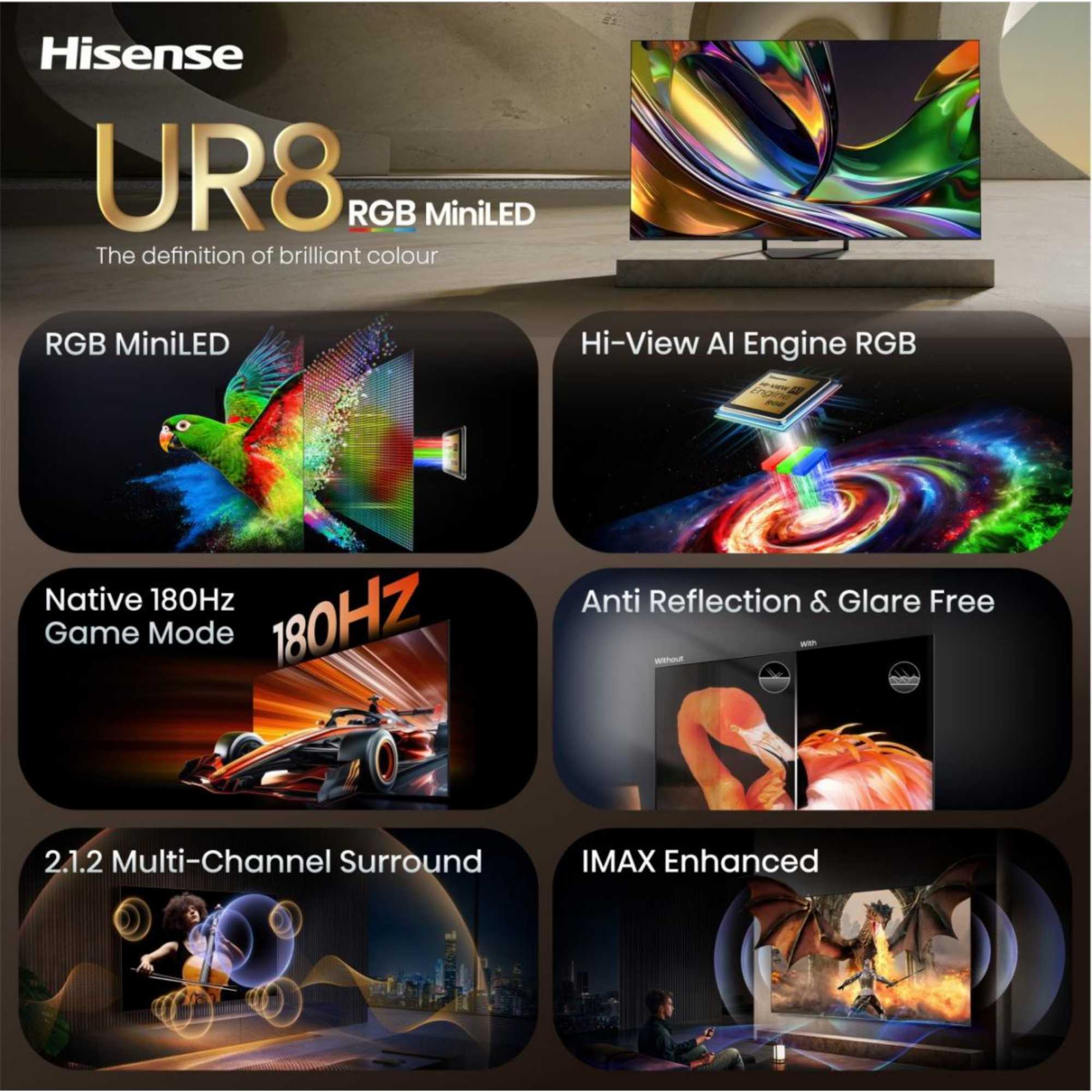 UR8S 55" 4K RGB Mini LED Smart TV -55UR8STUK