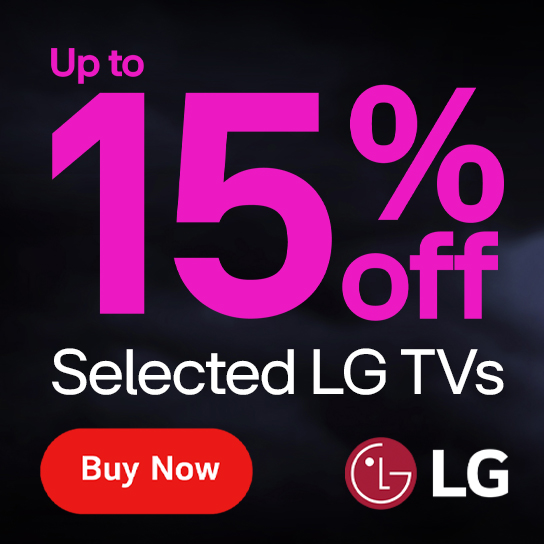 Up to 15% off selected LG TVs