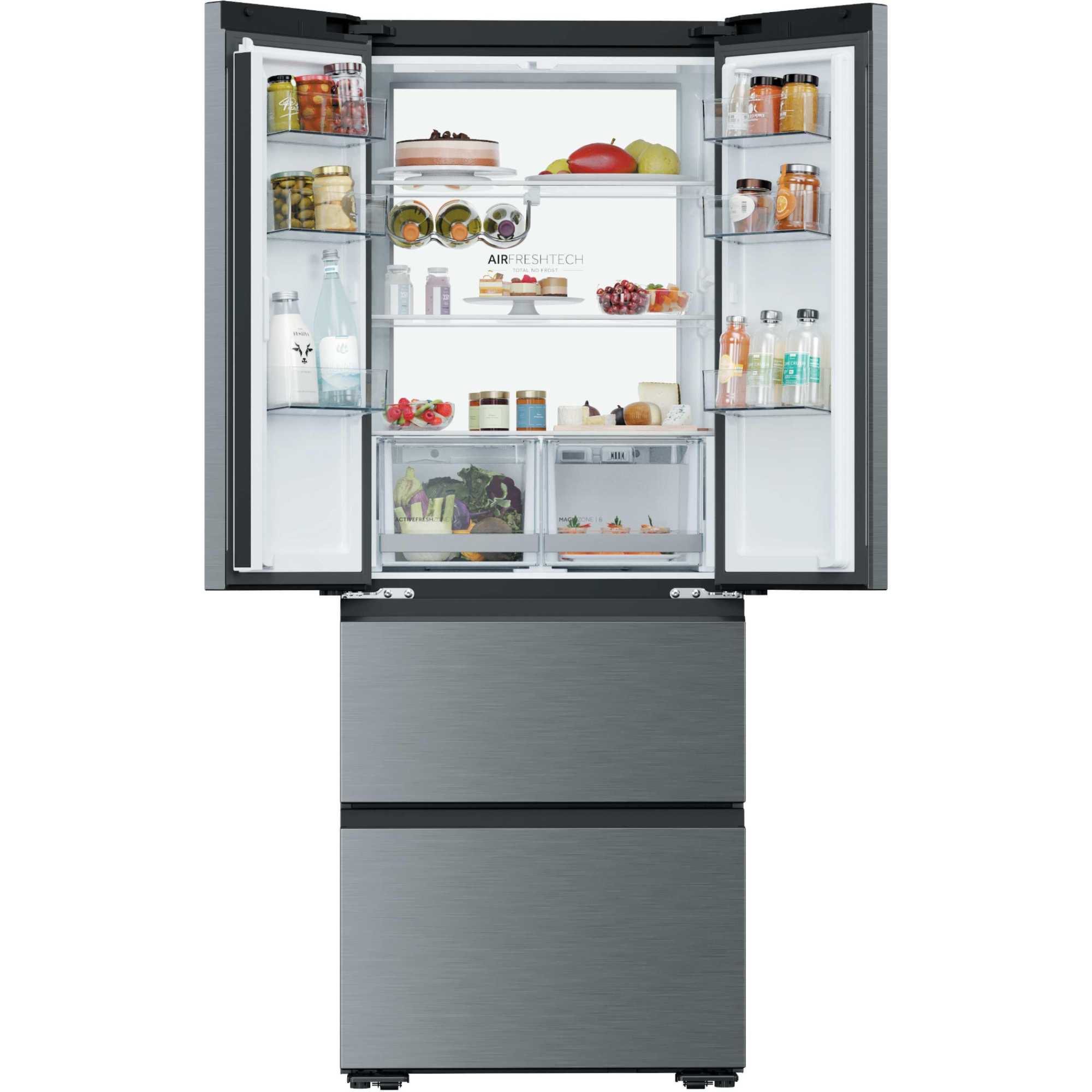 Space-Fit American Style Fridge Freezer 60/40 No Frost - Platinum Inox - HFKR5718DNMM
