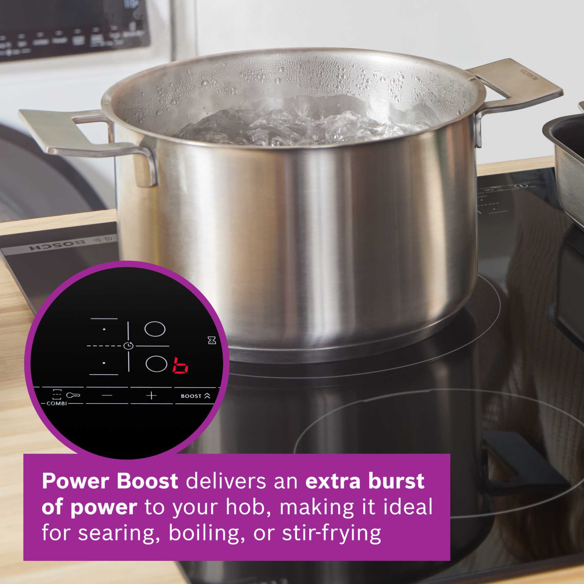 PWP611BB5B 600mm 4 Burner Induction Hob with Plug