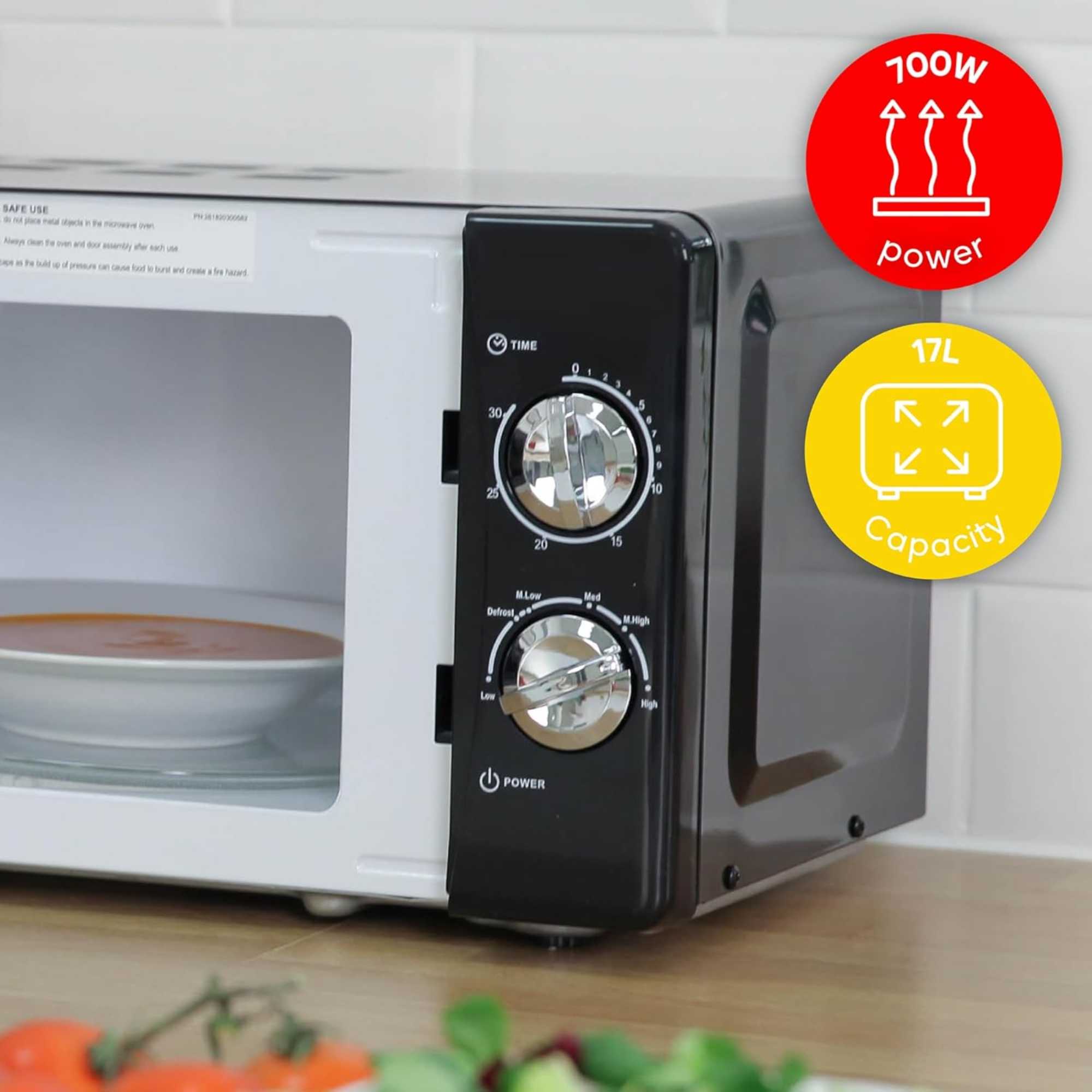 RHMM701B-N Colours Plus 17l 700W Manual Microwave - Black