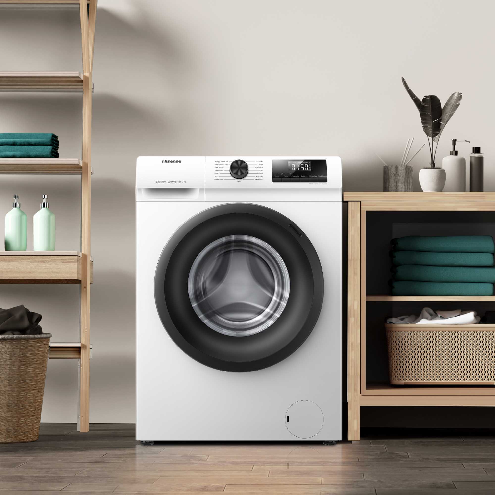 WFQP7012EVM 7kg Load 1200rpm Steam Washing Machine